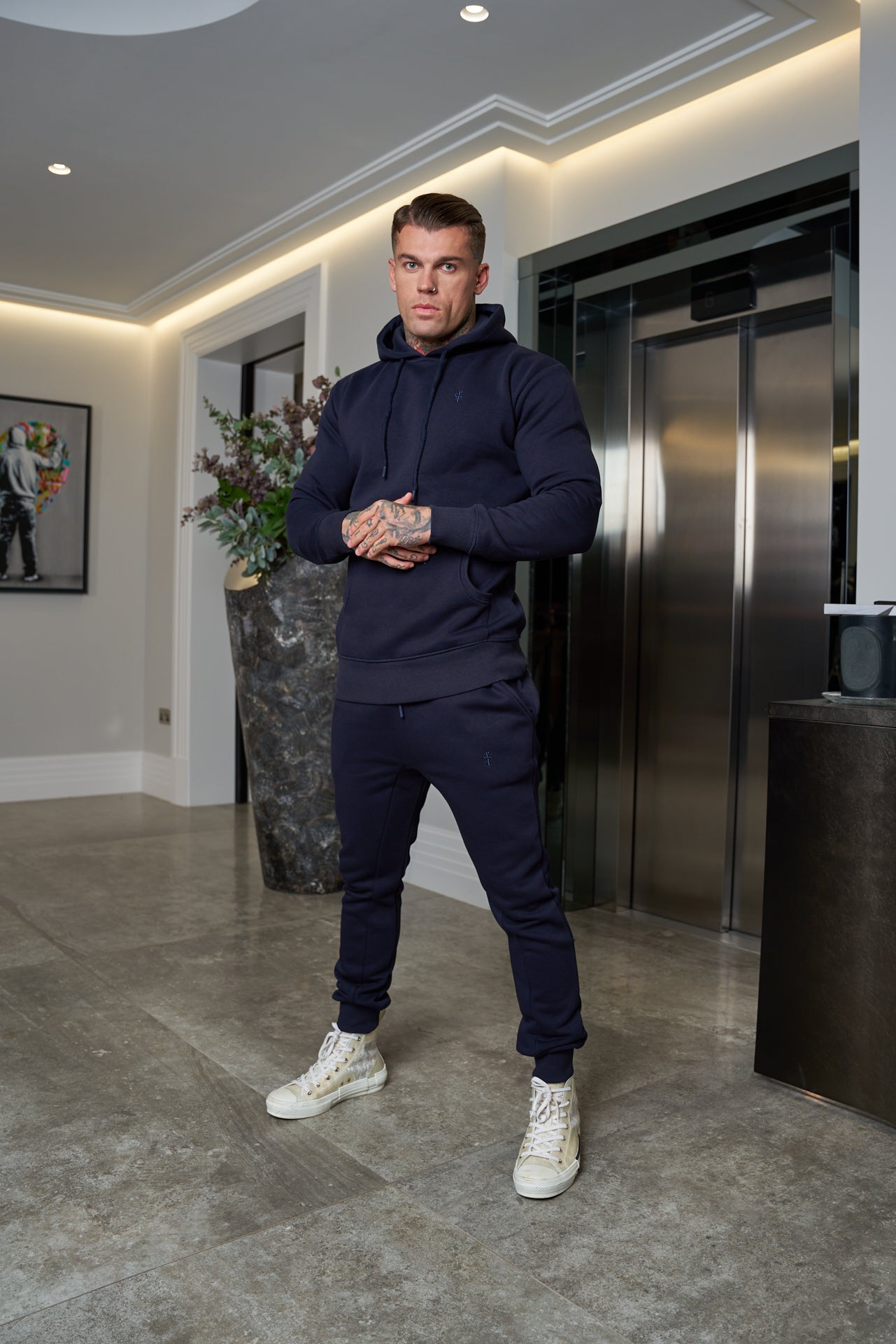Navy Raglan Tracksuit Bottoms with FS Embroidery - FSH700