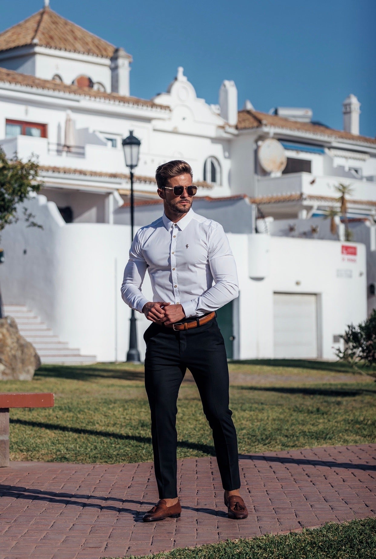 Slim Formal Black Stretch Trousers - FST034