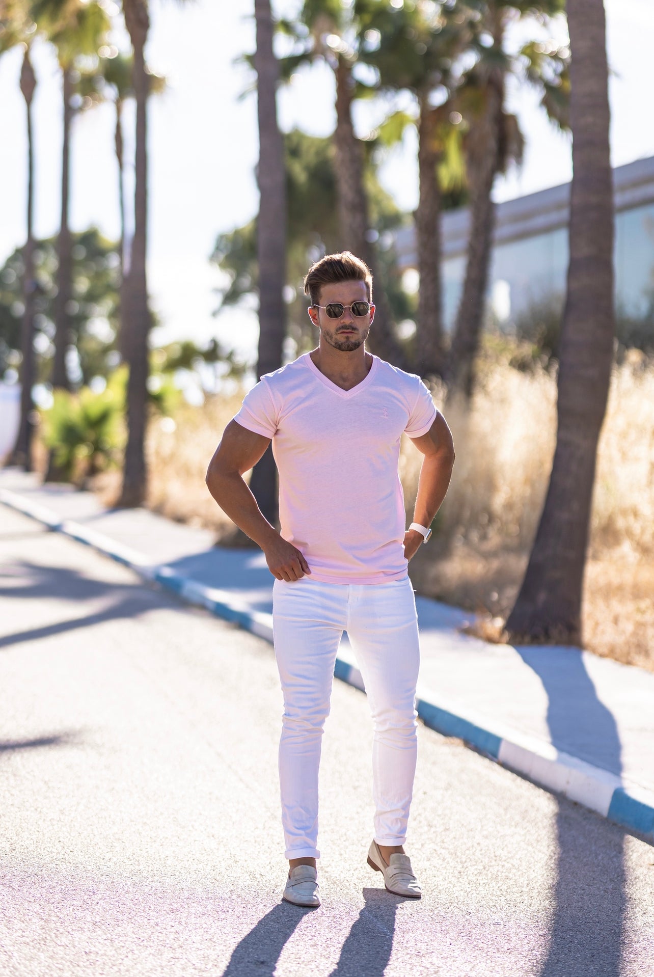 Classic Pink V Neck - FSH743