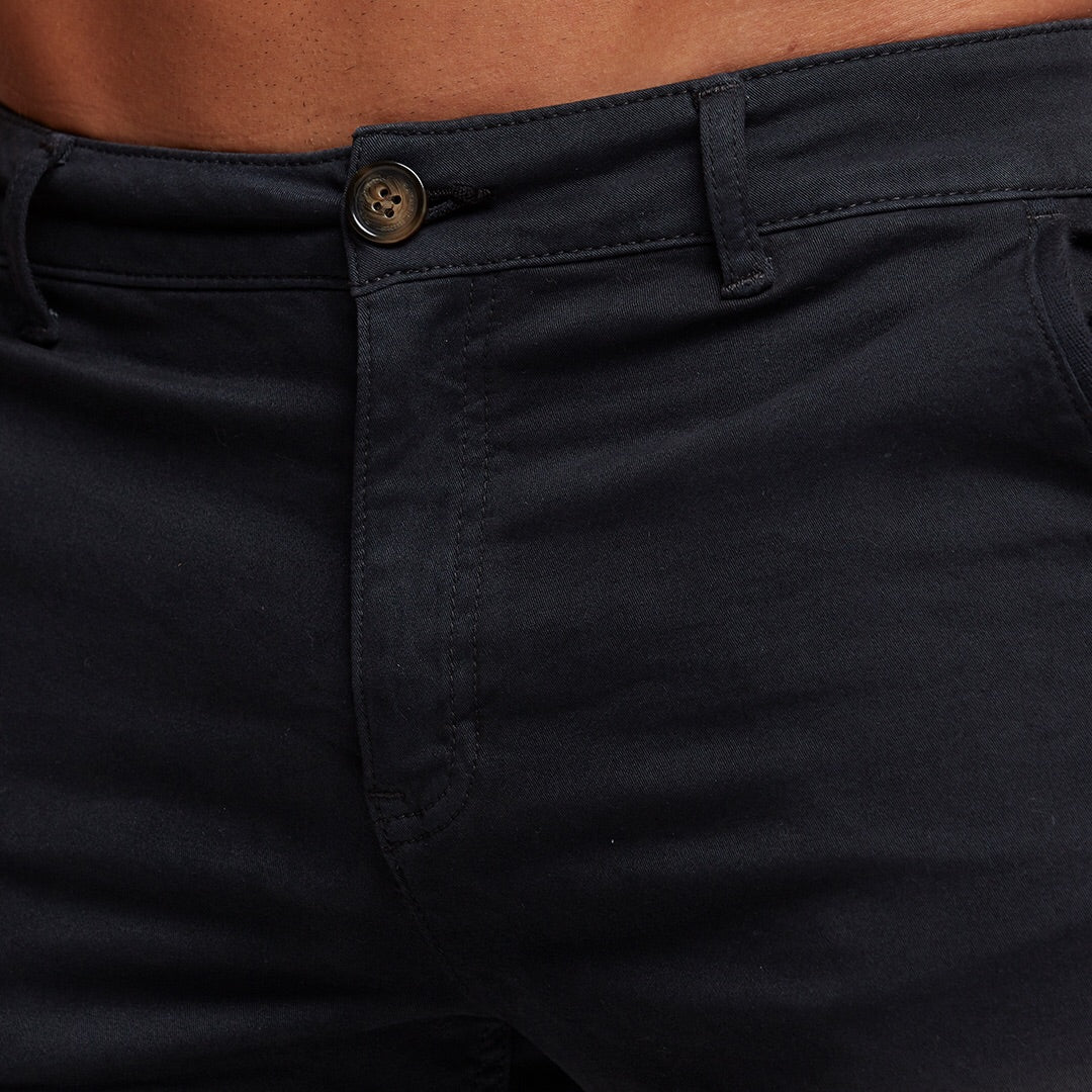 Slim Fit Black Chino Shorts - FSH266
