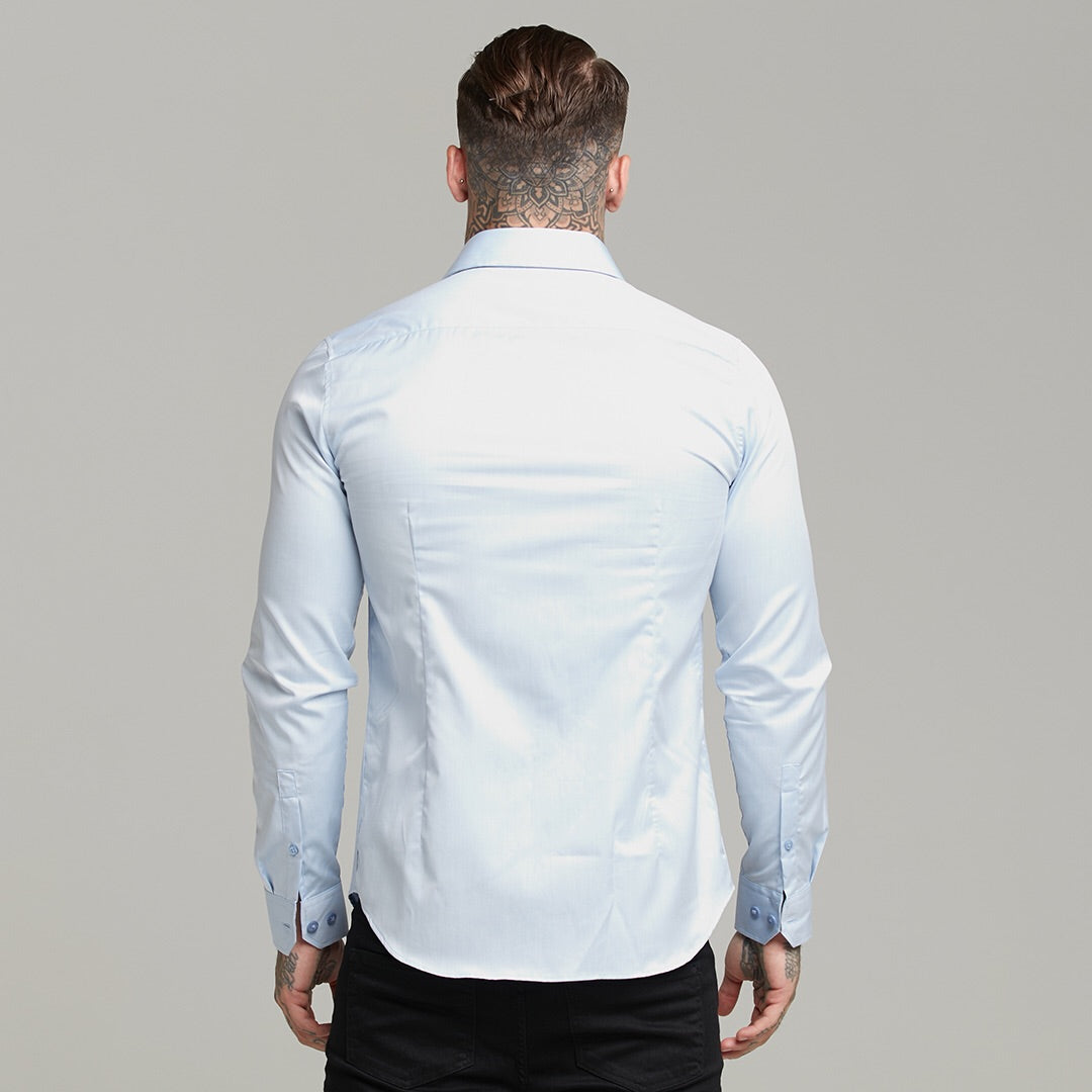 Classic Light Blue Twill Cutaway Collar - FS601
