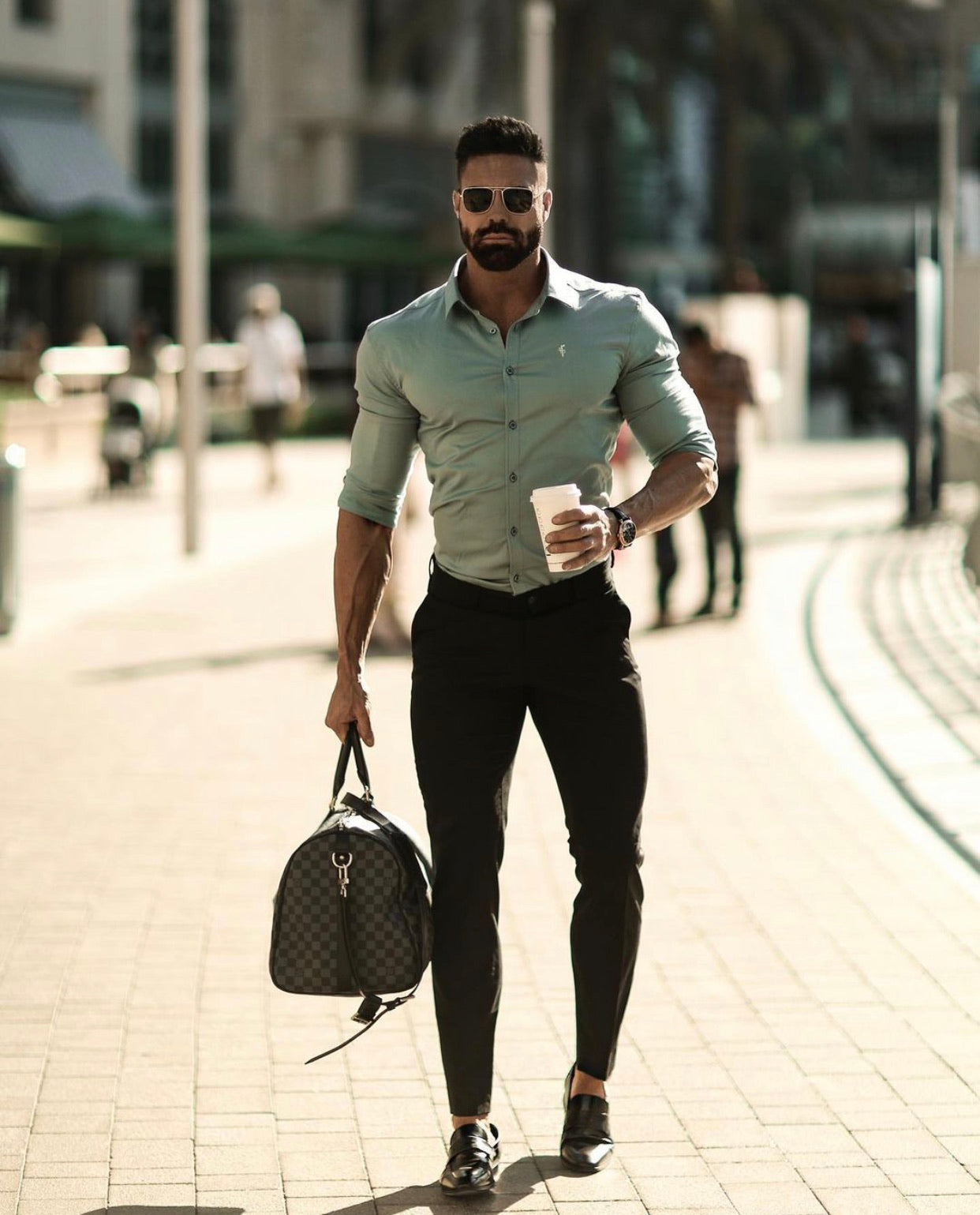 Slim Formal Black Stretch Trousers - FST034