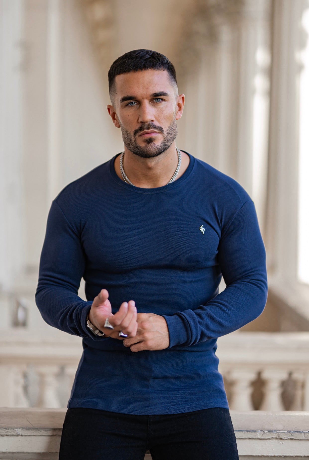Classic Navy Super Slim Jumper - FSH410