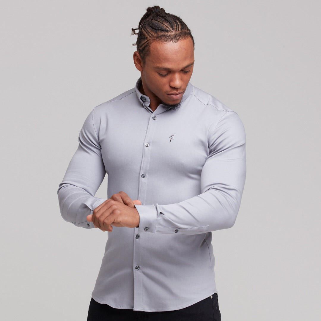 Super Slim Stretch Grey Denim Long Sleeve - FS209