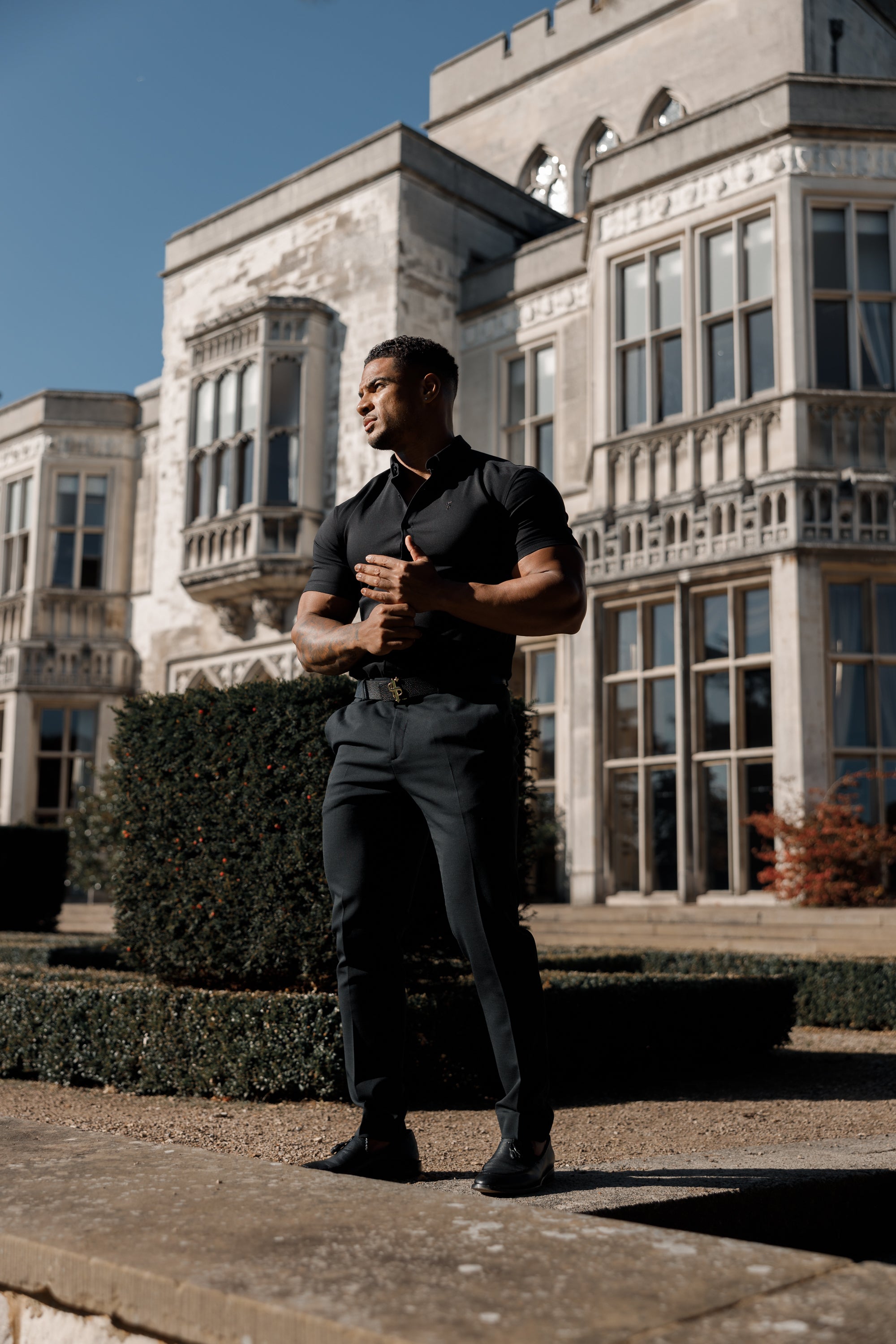 Super Slim Scuba Black Short Sleeve Stretch - FS830