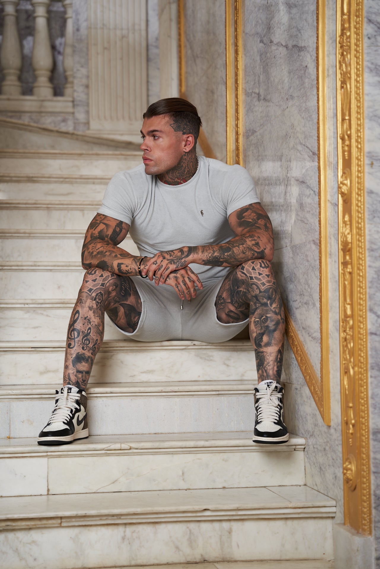 Light Grey Towelling Shorts - FSH659