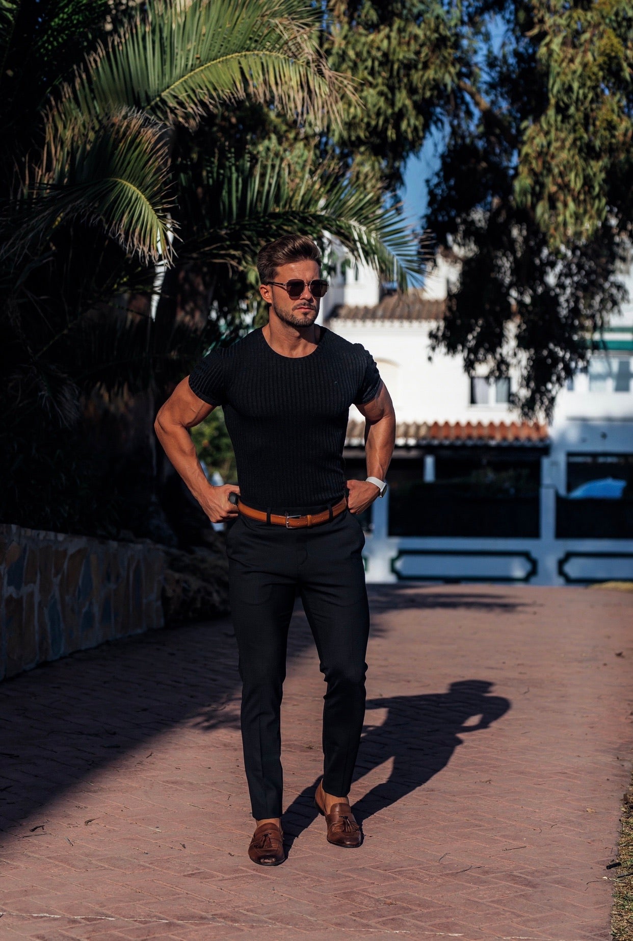 Slim Formal Black Stretch Trousers - FST034