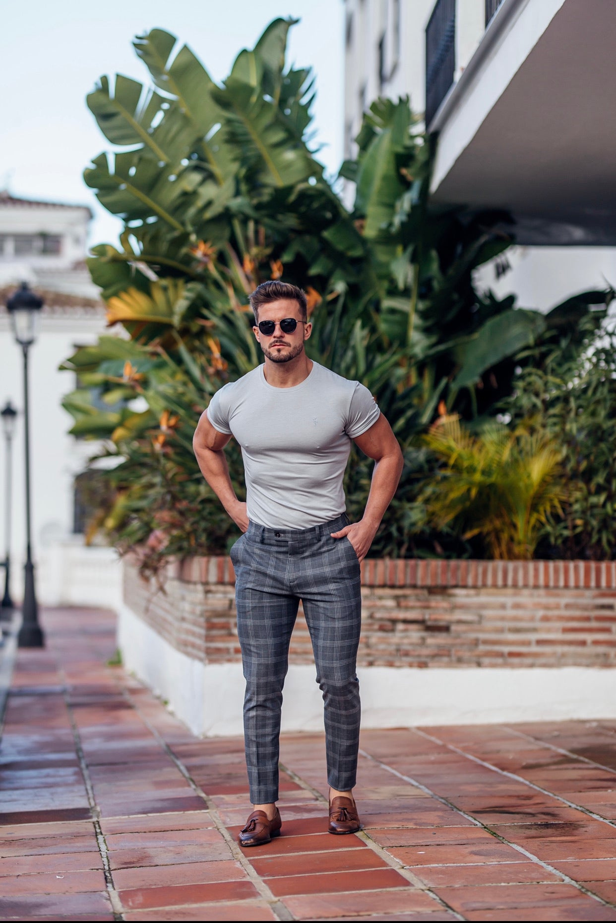 Light Grey Bamboo Crew T Shirt - FSH578