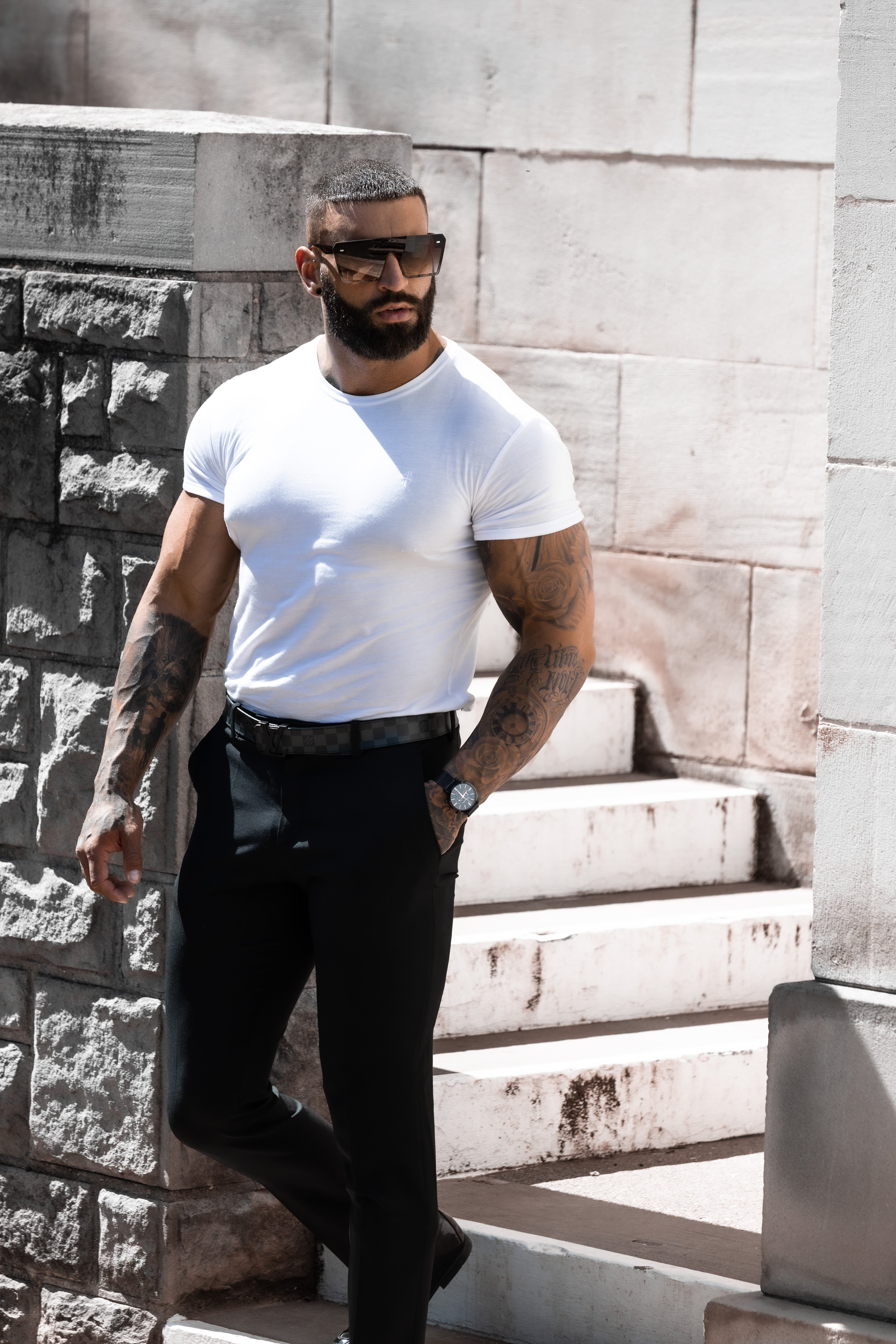 Relaxed Formal Black Stretch Trousers - FSTR001 RELAXED
