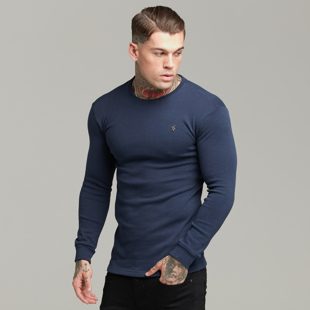 Classic Navy Super Slim Jumper - FSH410