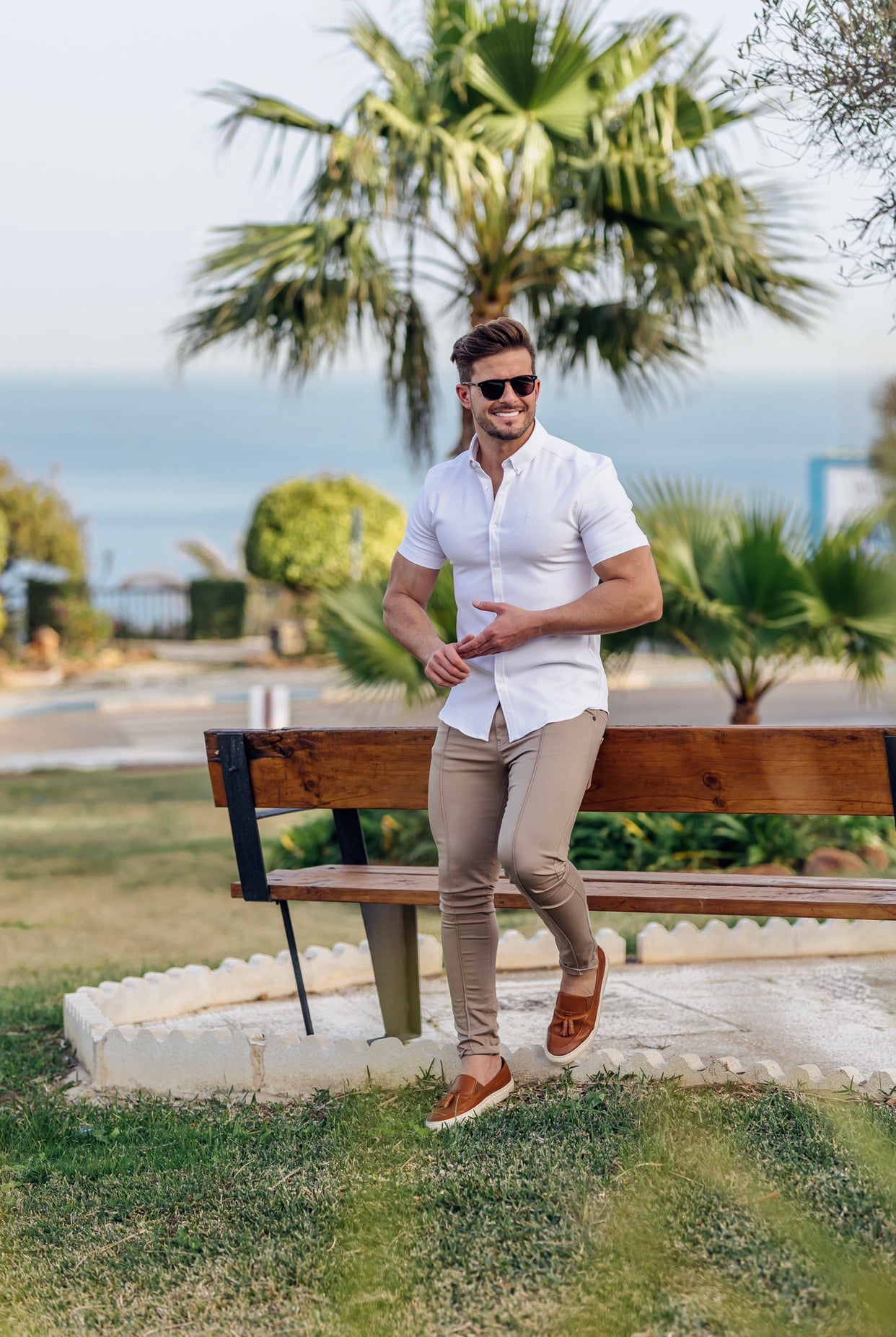 Super Slim Scuba White Short Sleeve Stretch - FS828