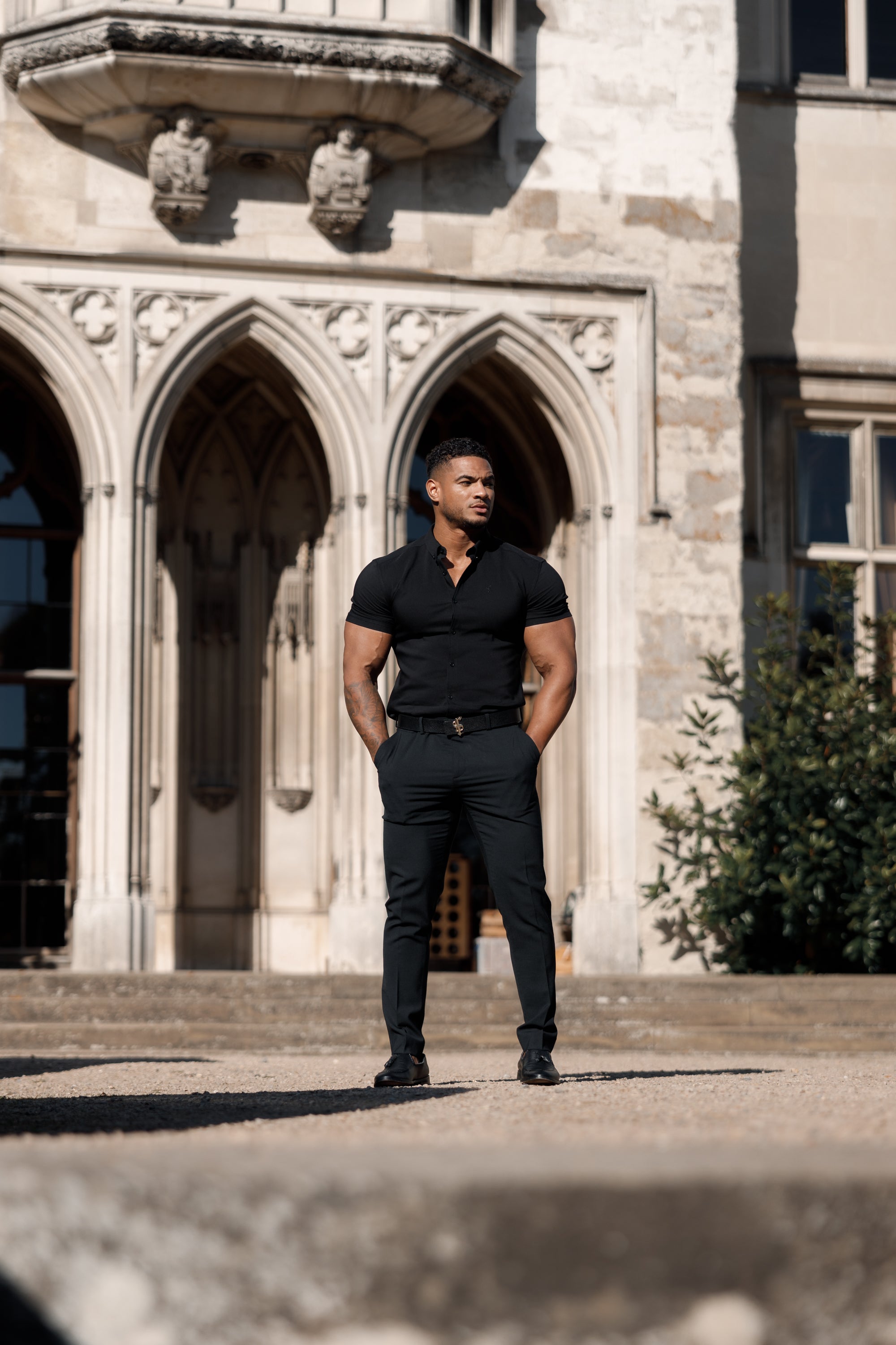 Super Slim Scuba Black Short Sleeve Stretch - FS830