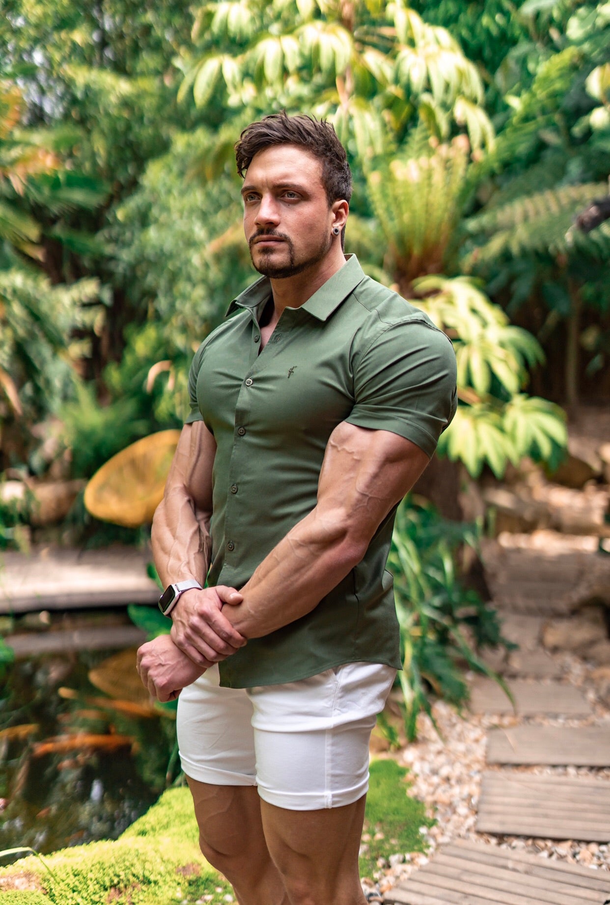 Super Slim Luxe Ultra Stretch Classic Khaki Short Sleeve - FS338
