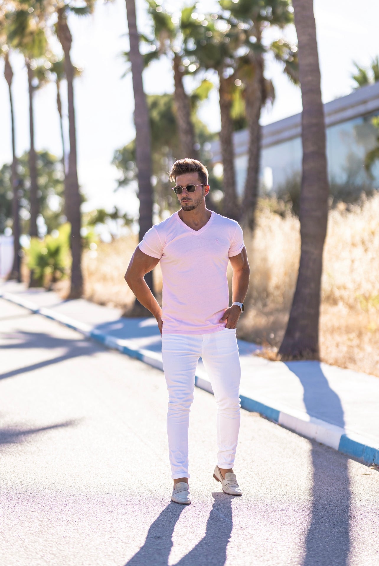 Classic Pink V Neck - FSH743