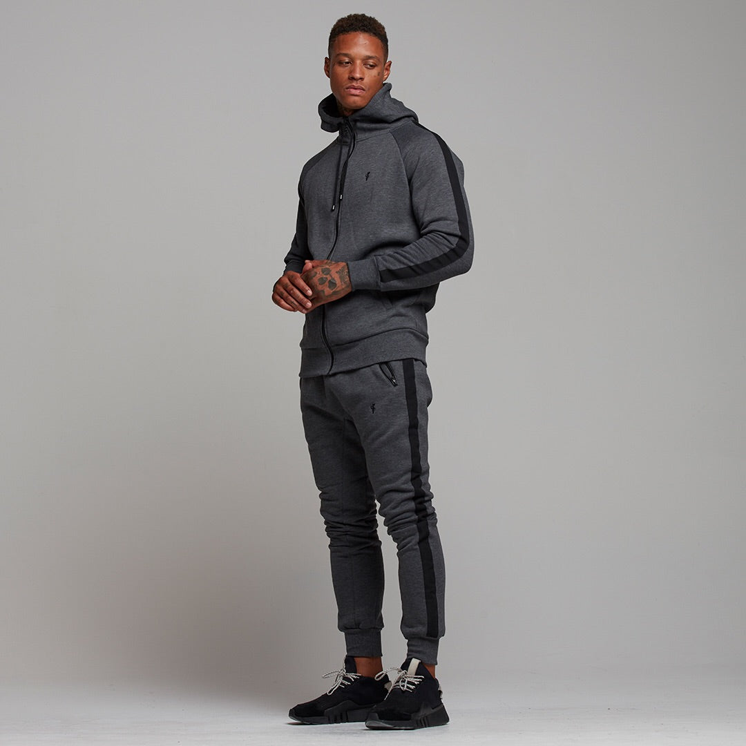 Classic Charcoal and Black Striped Raglan Bottoms - FSH253 (LAST CHANCE)