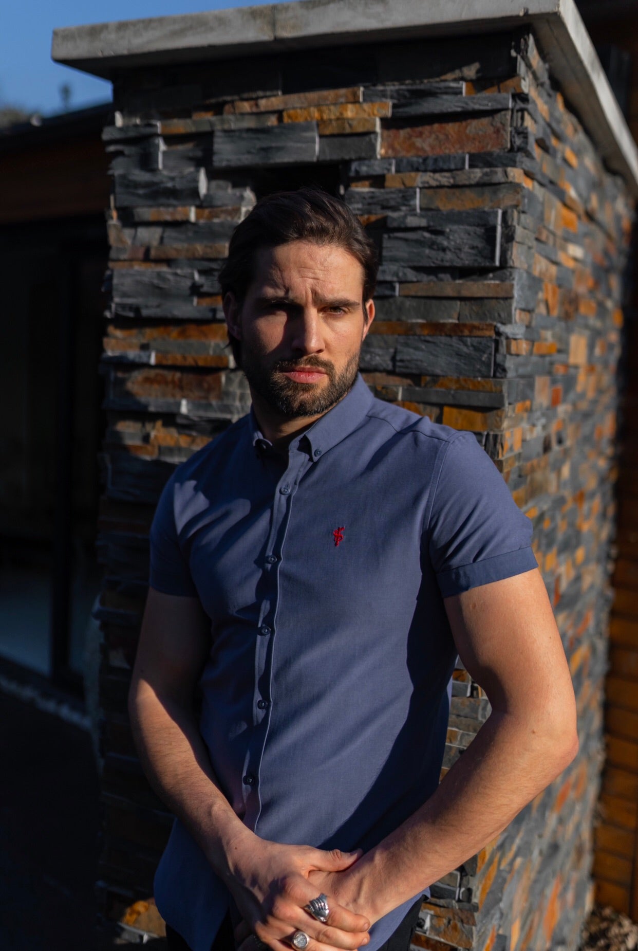 Classic Blue Lyocell Short Sleeve (Red Emblem) - FS470 (LAST CHANCE)