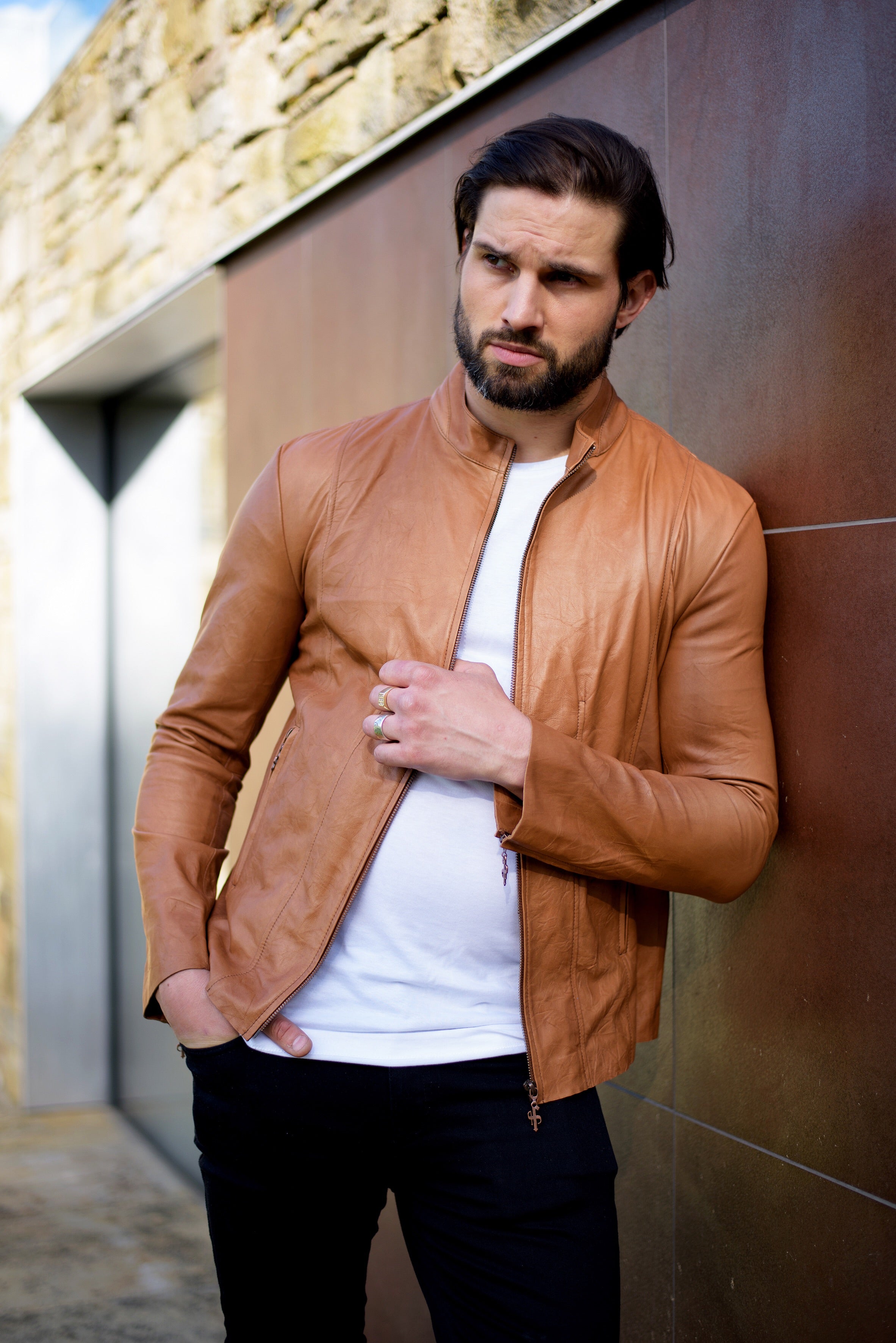 Tan Lambs Leather Jacket - FSH205