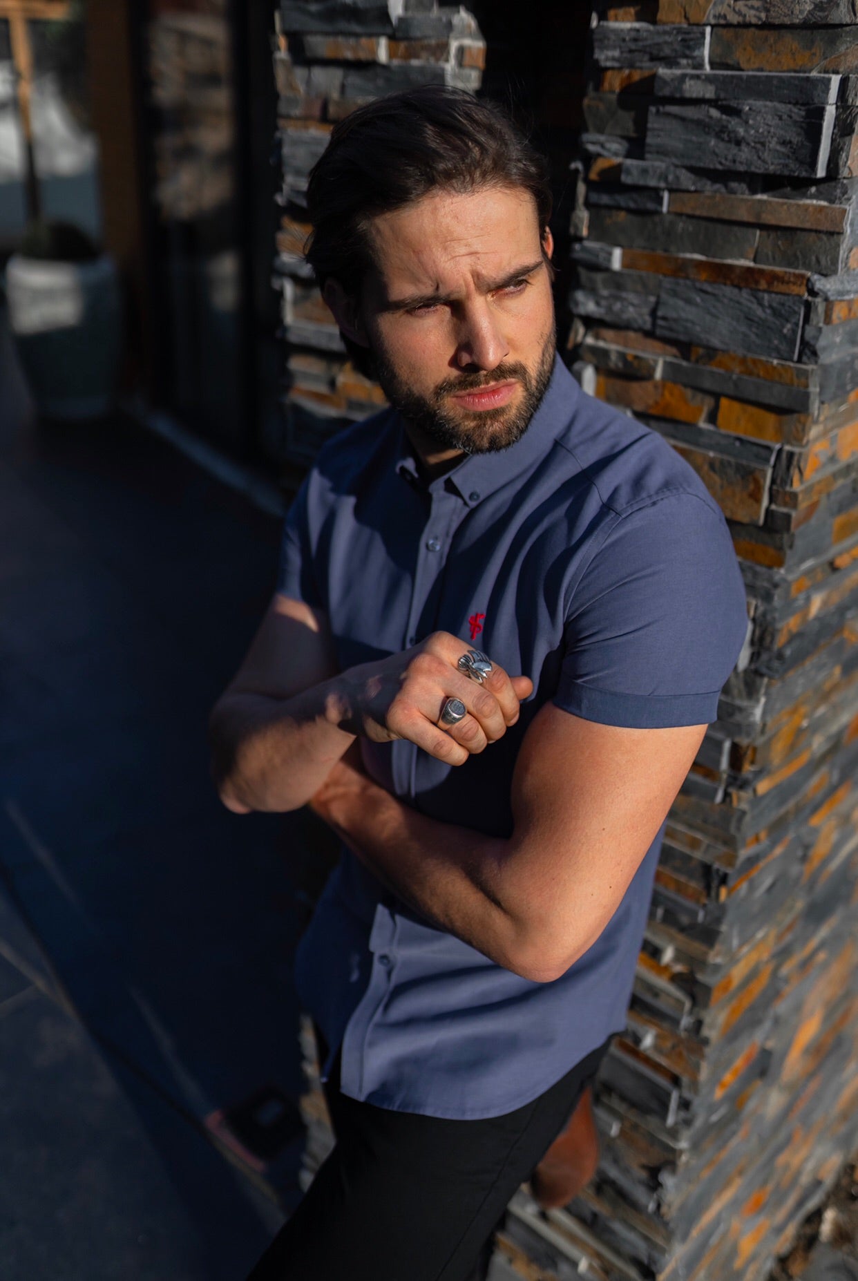 Classic Blue Lyocell Short Sleeve (Red Emblem) - FS470 (LAST CHANCE)