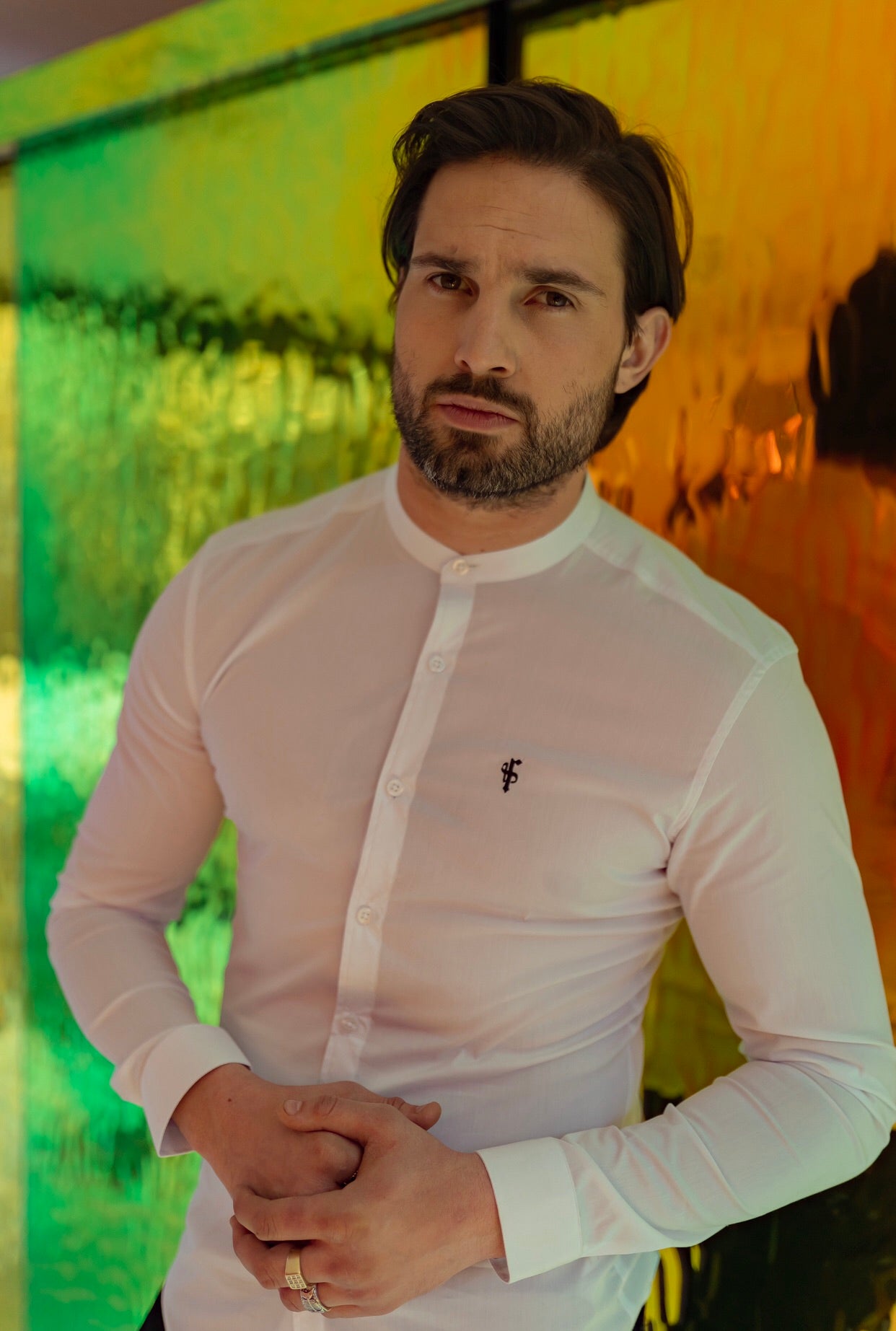 Super Slim Stretch Classic White Grandad Collar - FS170