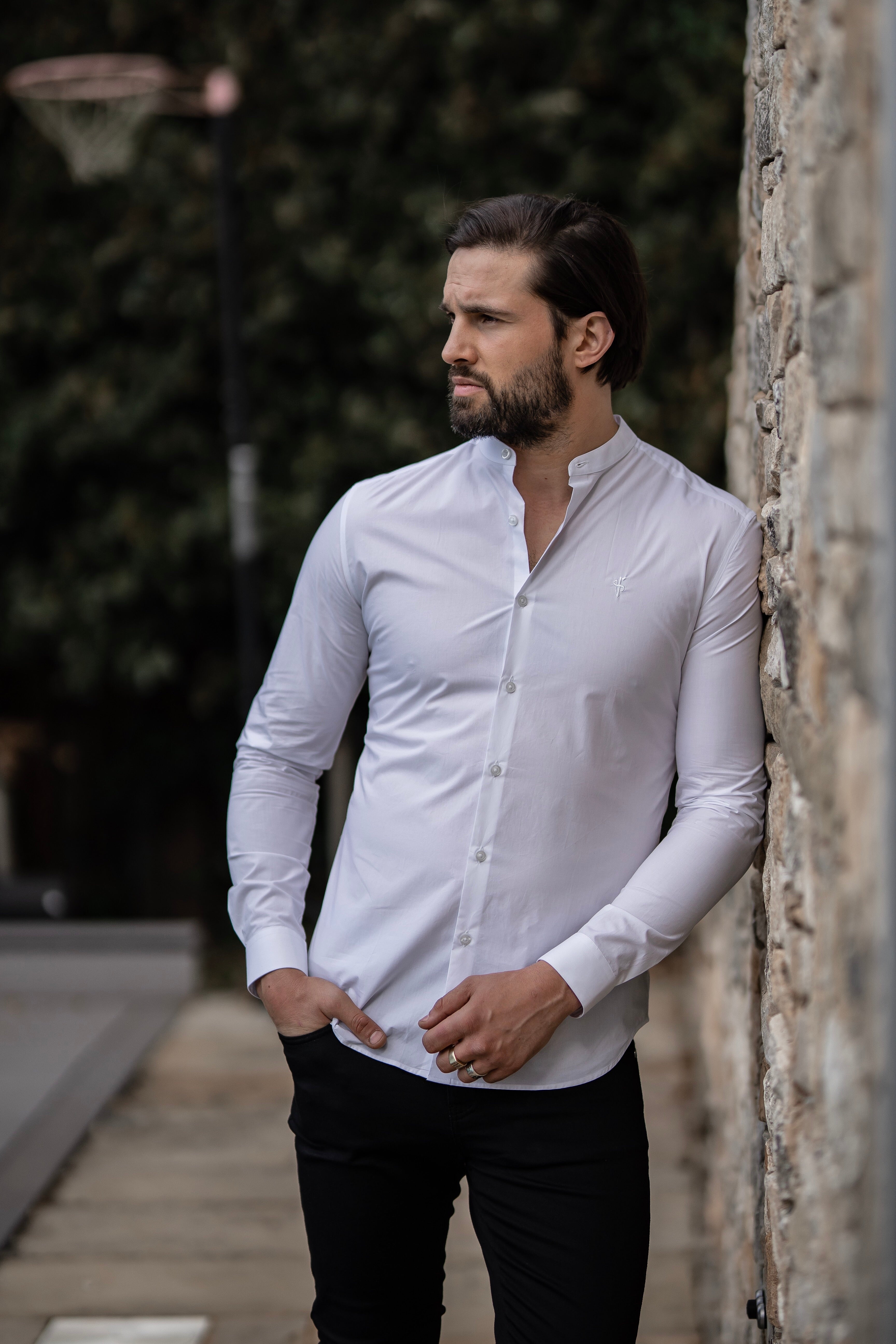 Classic Fit White Grandad Collar - FS557 (LAST CHANCE)