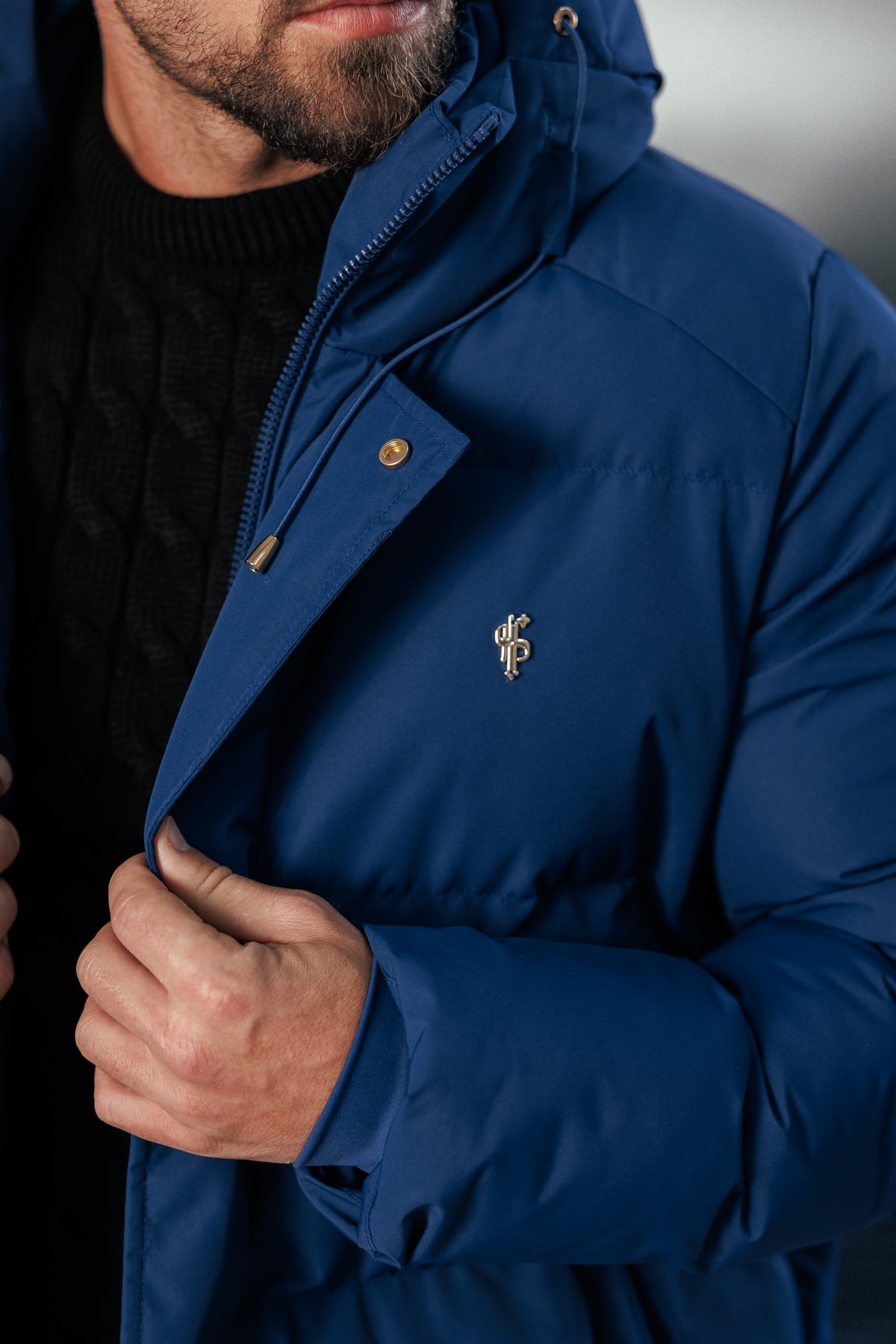 Navy Padded Coat with Hood - FSN238 (PRE ORDER 24TH OCTOBER)
