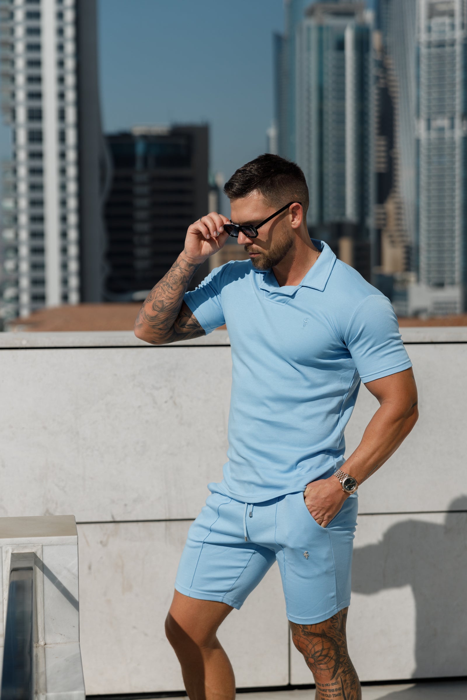 Baby blue collared shirt best sale