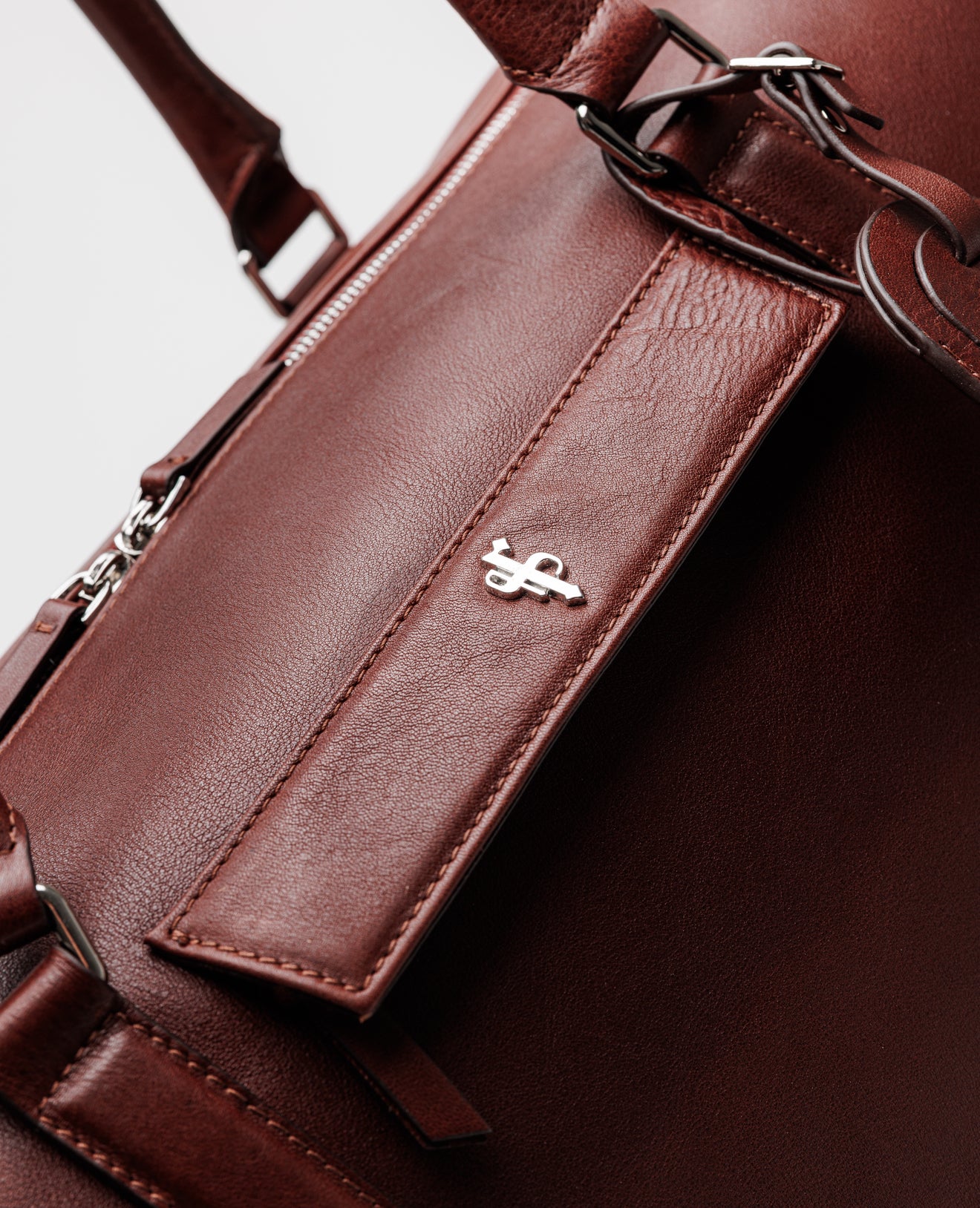 Dark Tan Leather Holdall Bag - FSH202