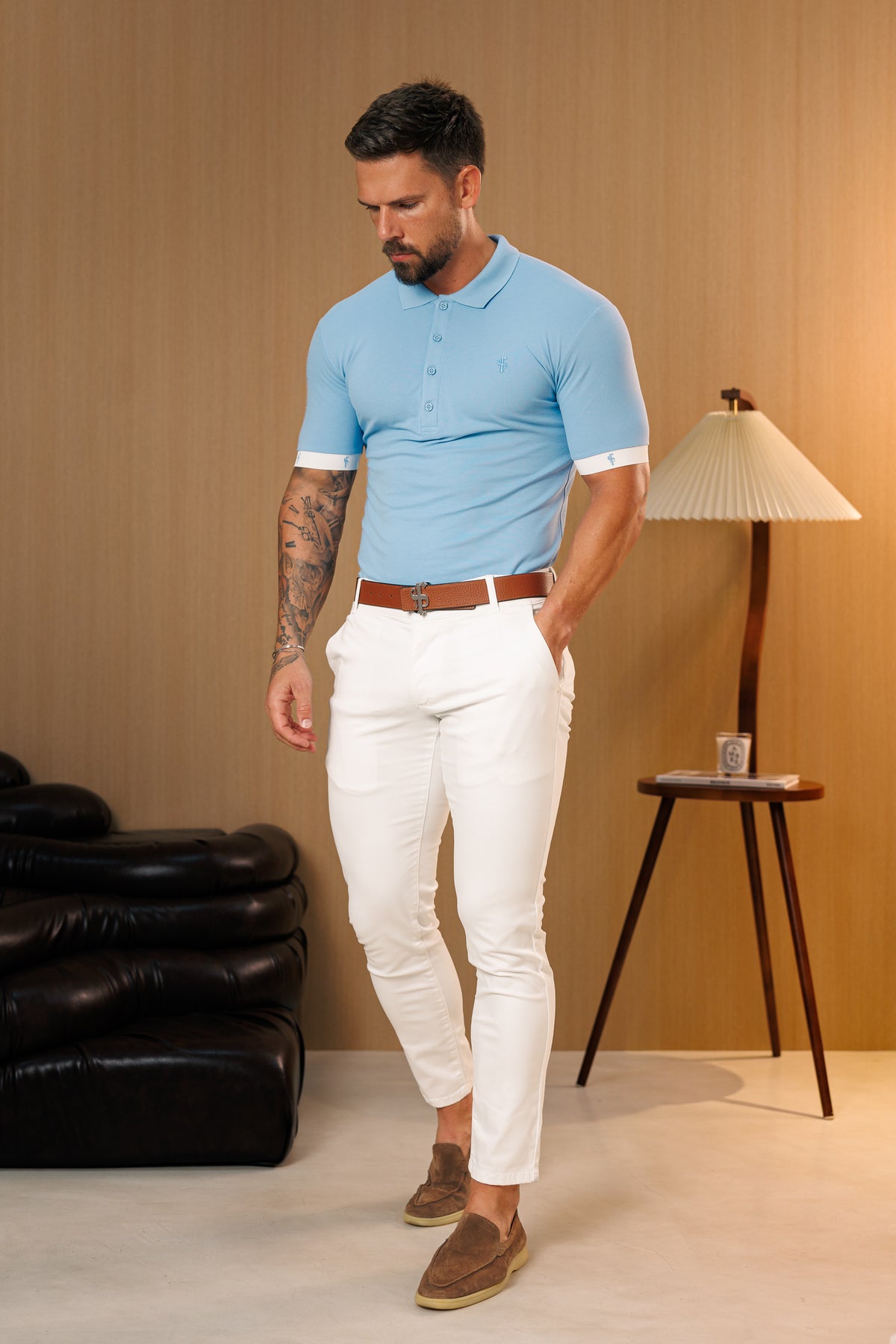 Light Blue Polo with FS Elastic Sleeve Branding - FSH1555