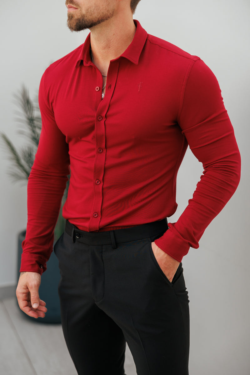 Father Sons Fitted Ox Blood Long Sleeve Jersey - FSD002