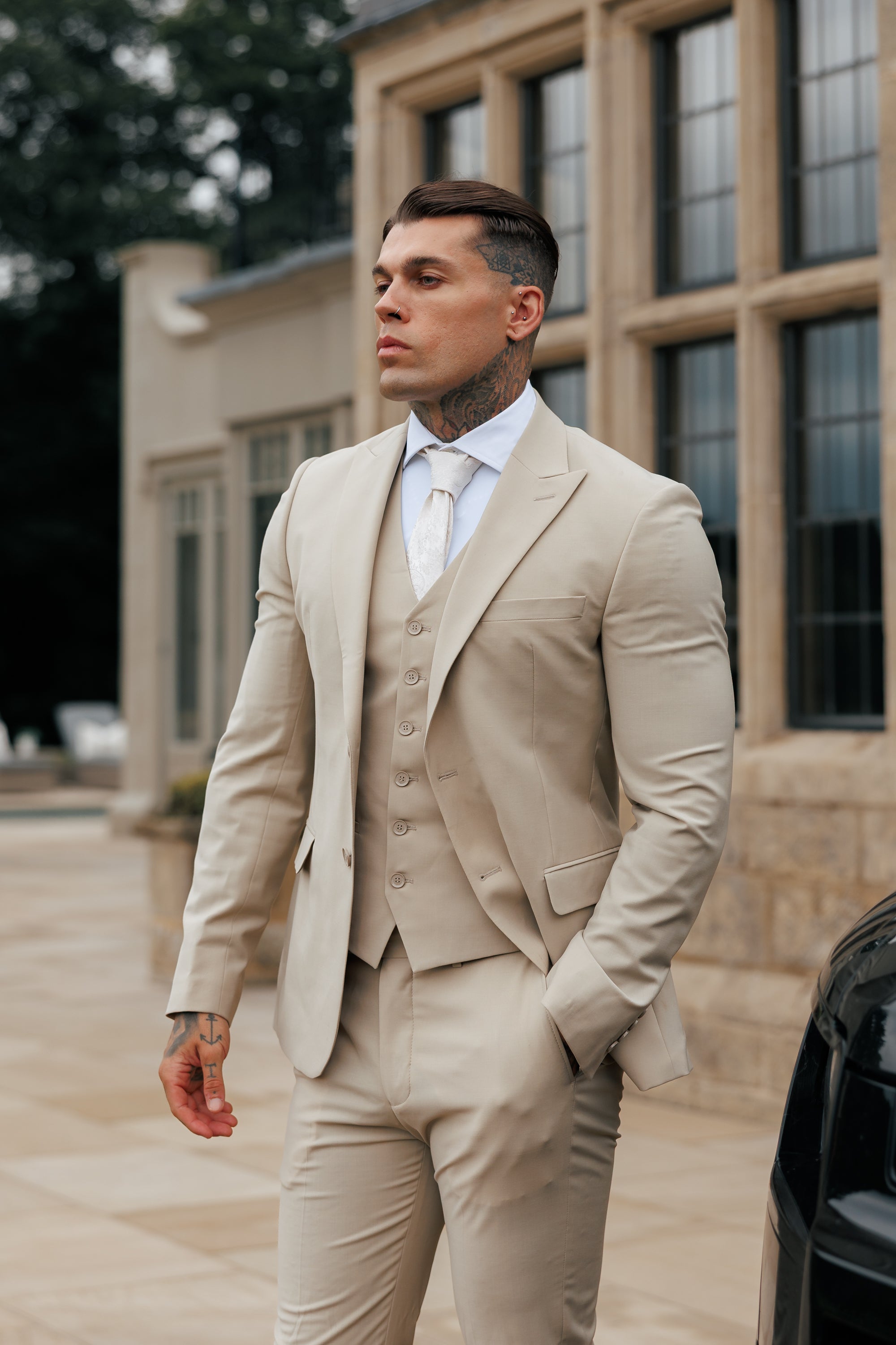 Slim Formal Suit Jacket Beige - FSJKT012