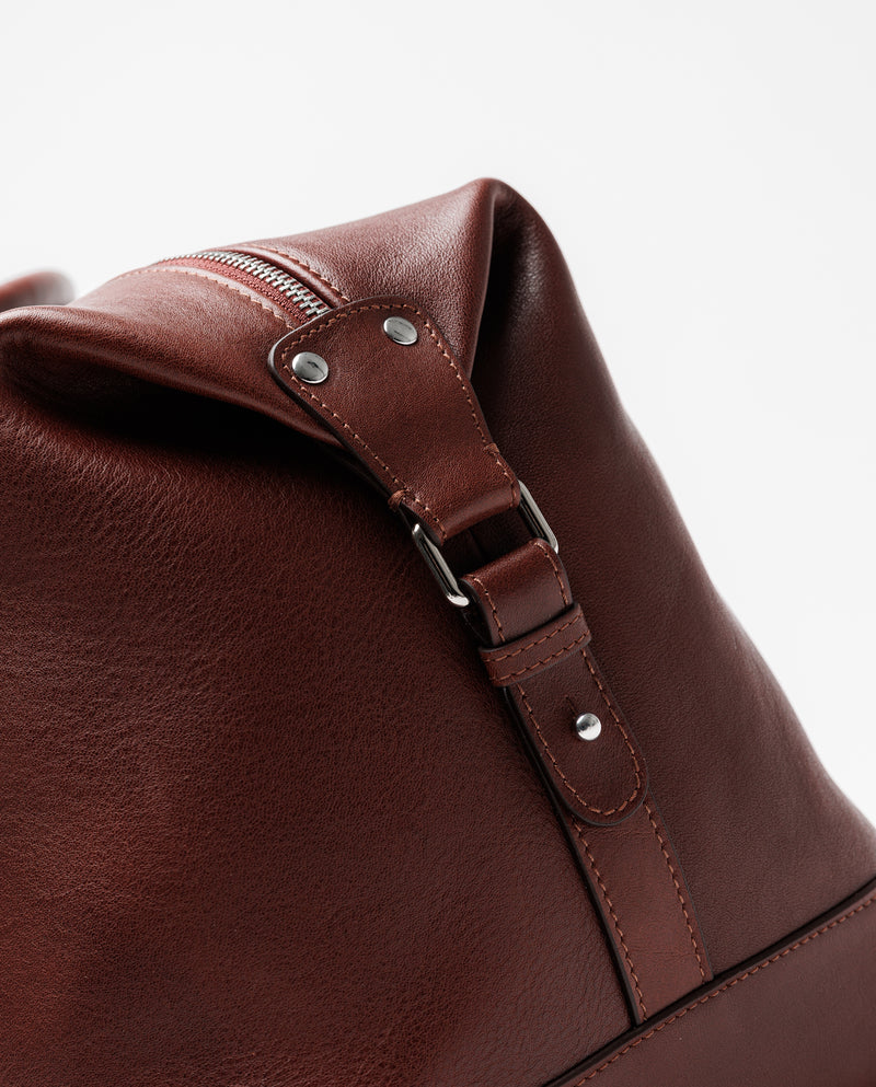 Father Sons Dark Tan Leather Holdall Bag - FSH202