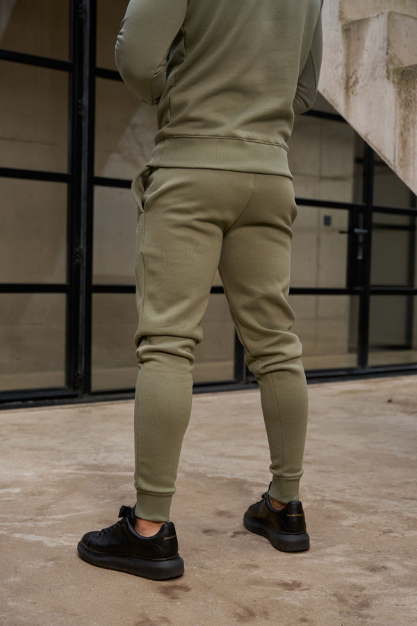 FS Plain Olive Tracksuit Bottoms with FS Branding - FSH1198