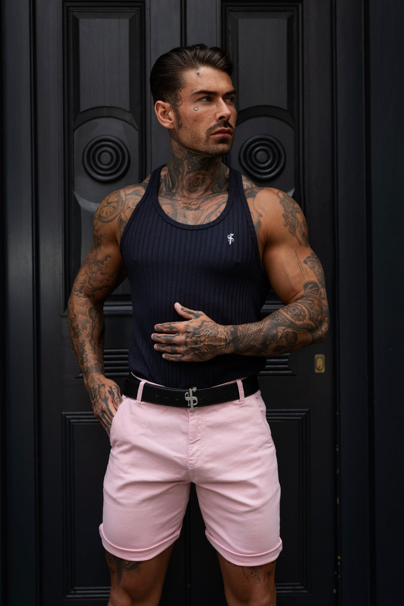 Father Sons Slim Fit Light Pink Chino Shorts - FSH986