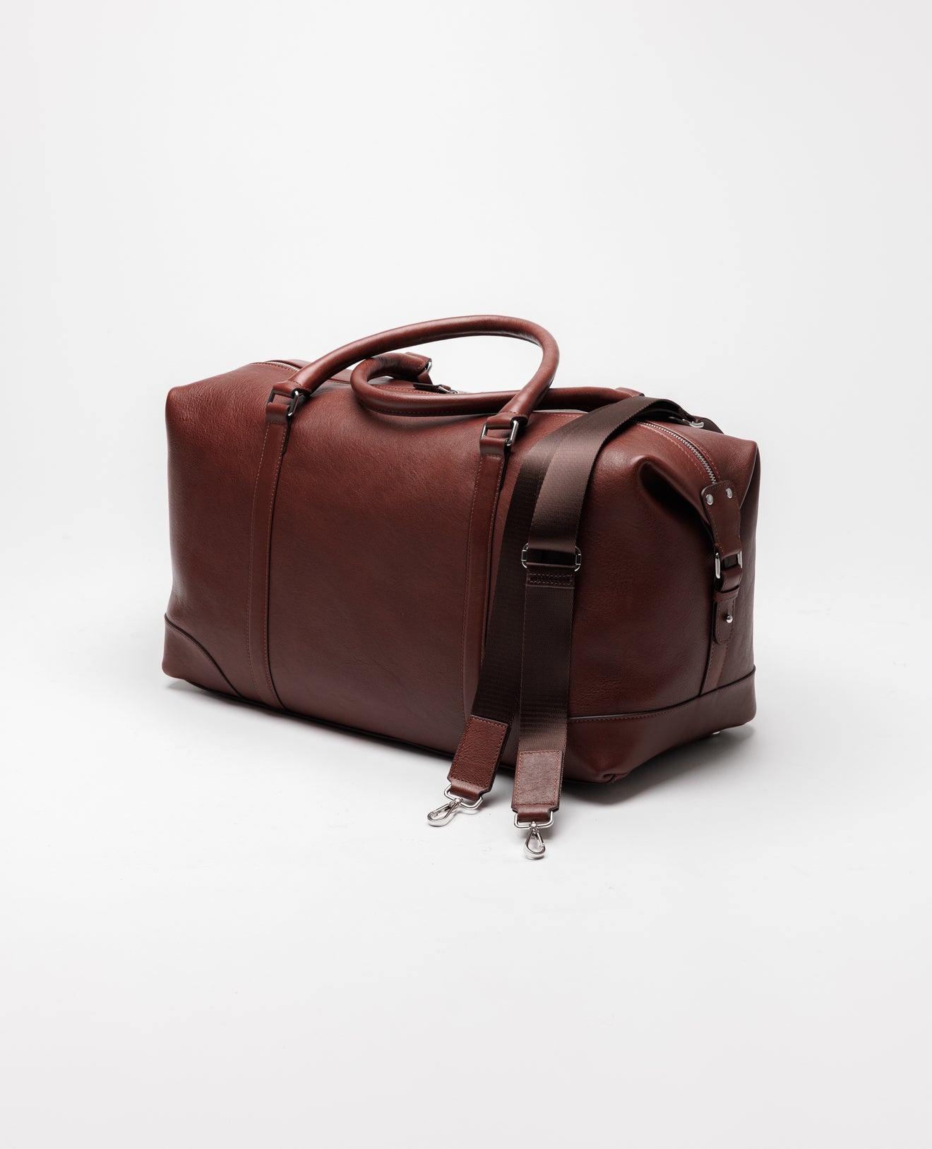 Dark Tan Leather Holdall Bag - FSH202
