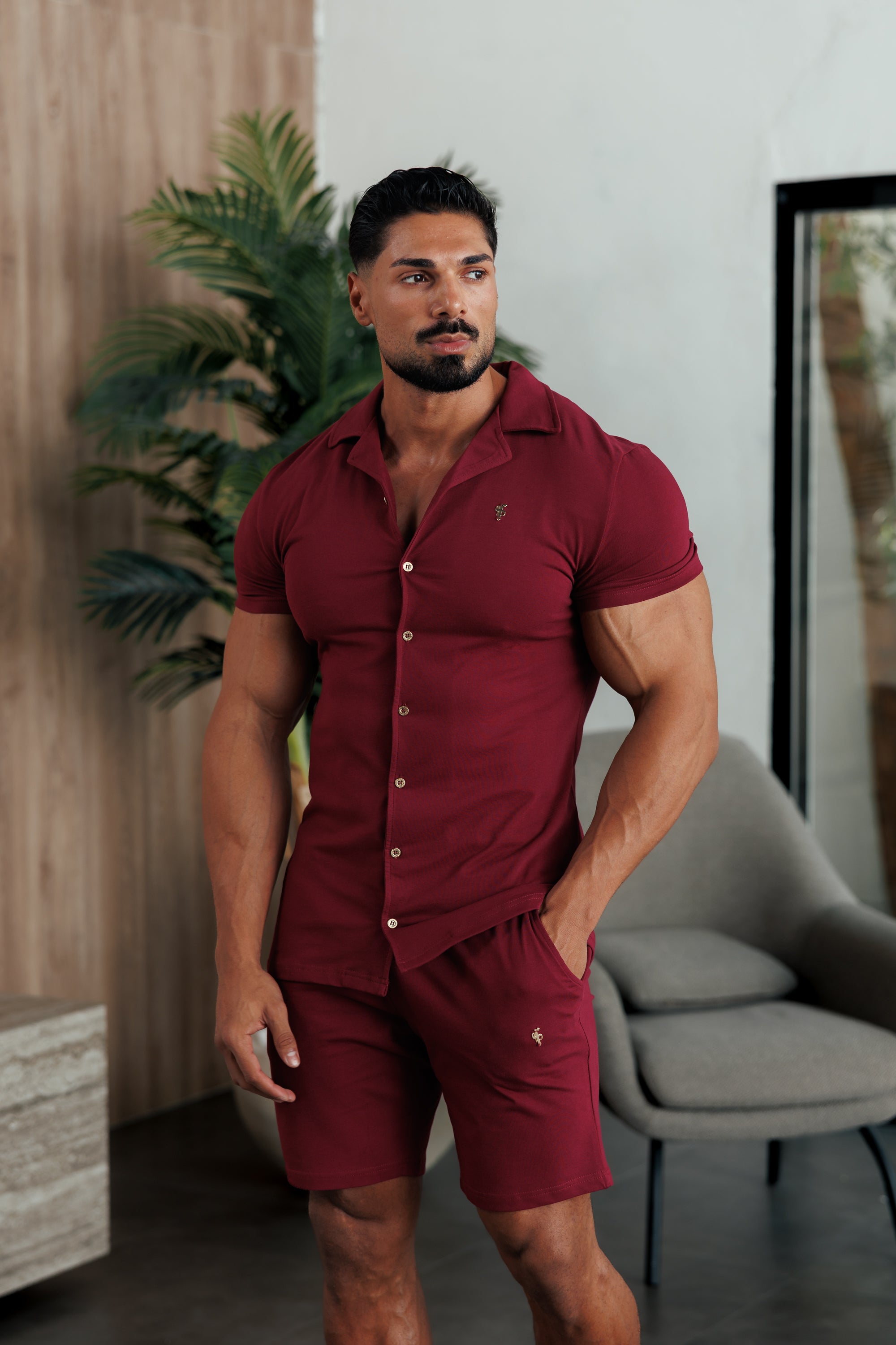 Wine Pique Shorts - FSH1391