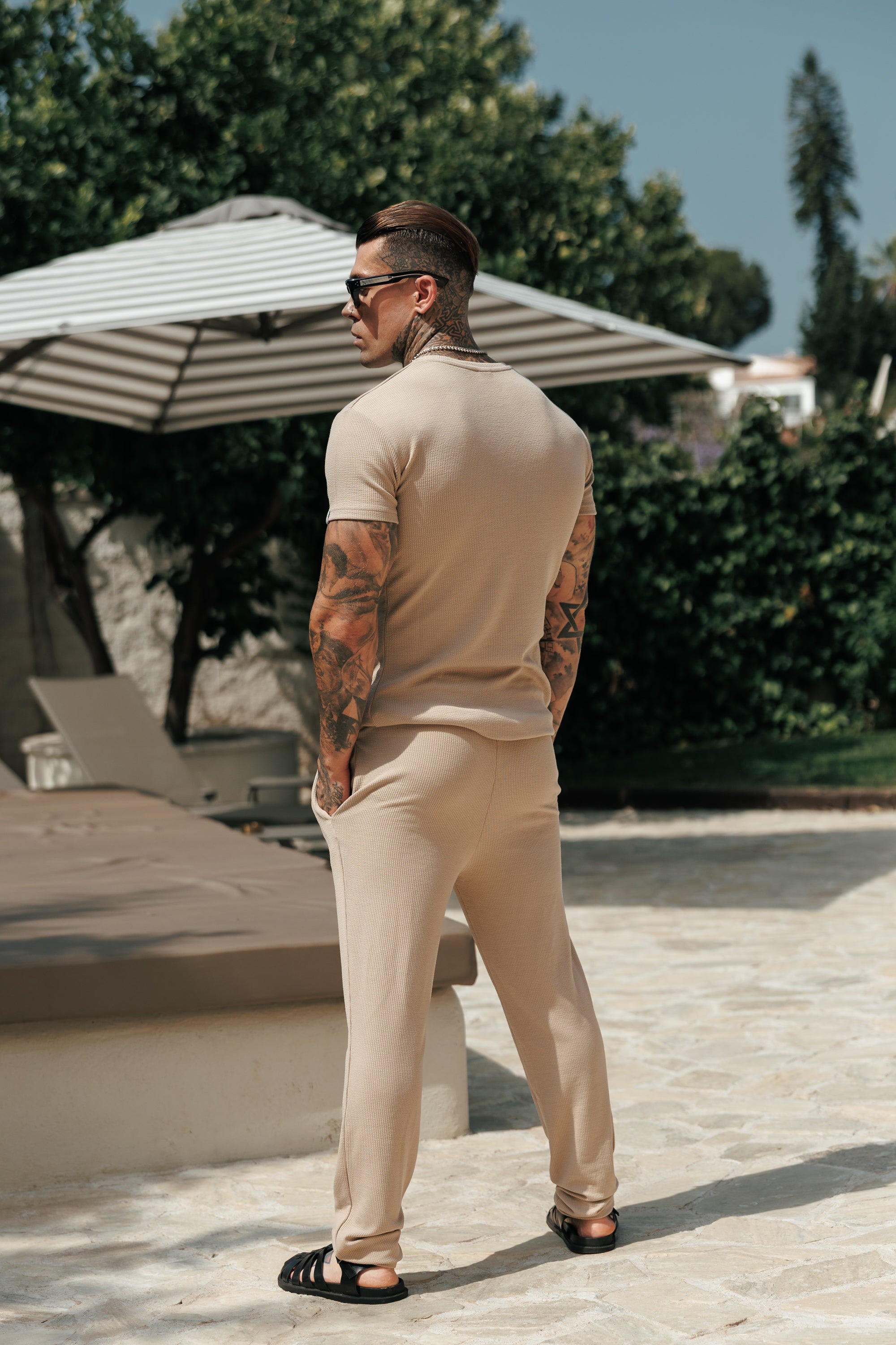 Jersey Cord Beige T-Shirt - FSR097