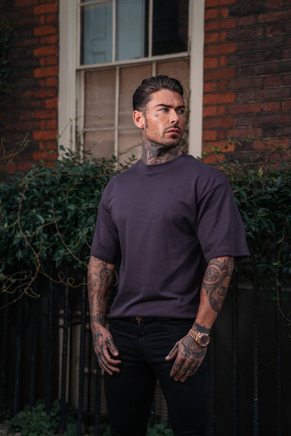 Father Sons Classic Plum Oversized Crew T Shirt - FSH871