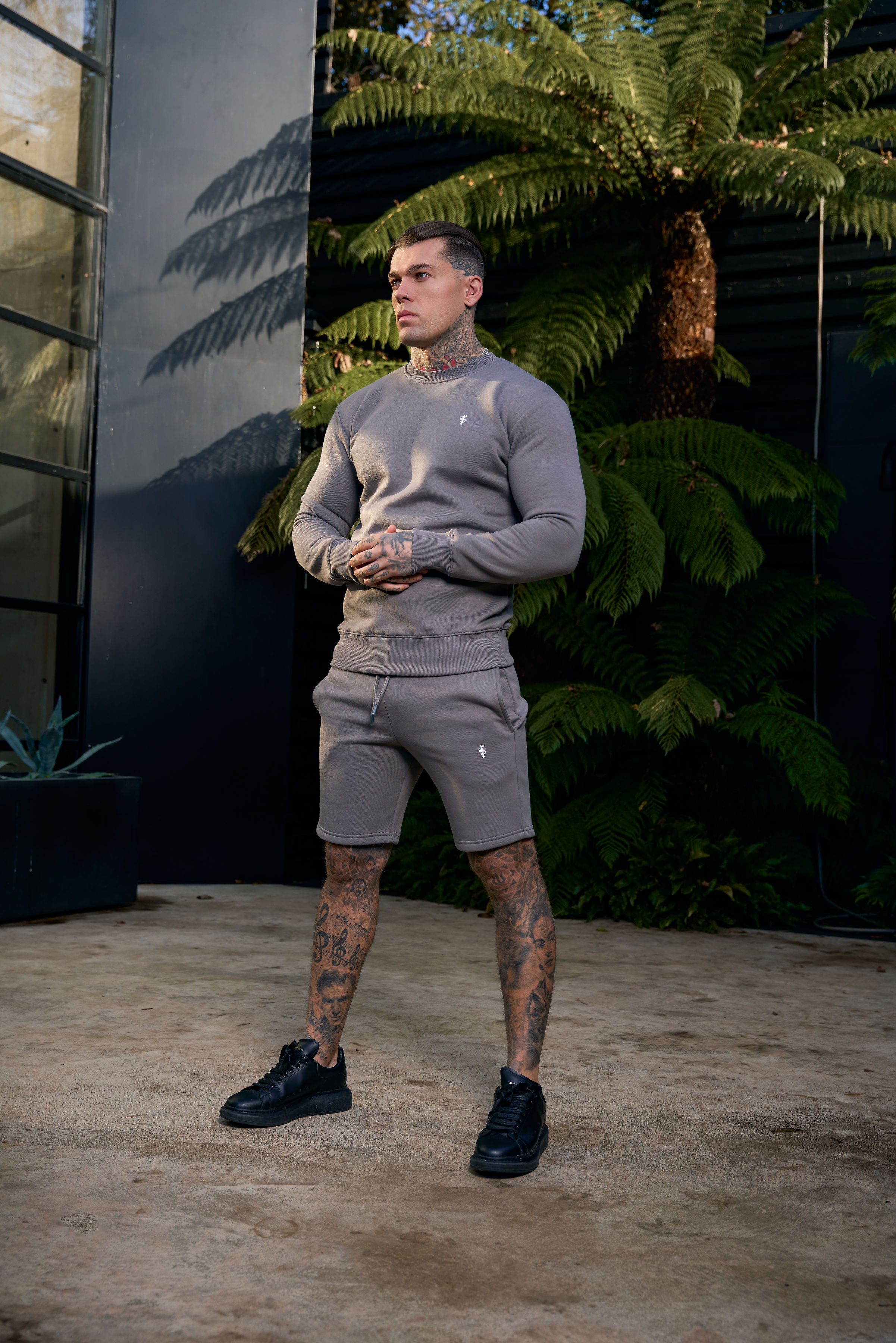 Plain Charcoal Shorts with FS Branding - FSH1205