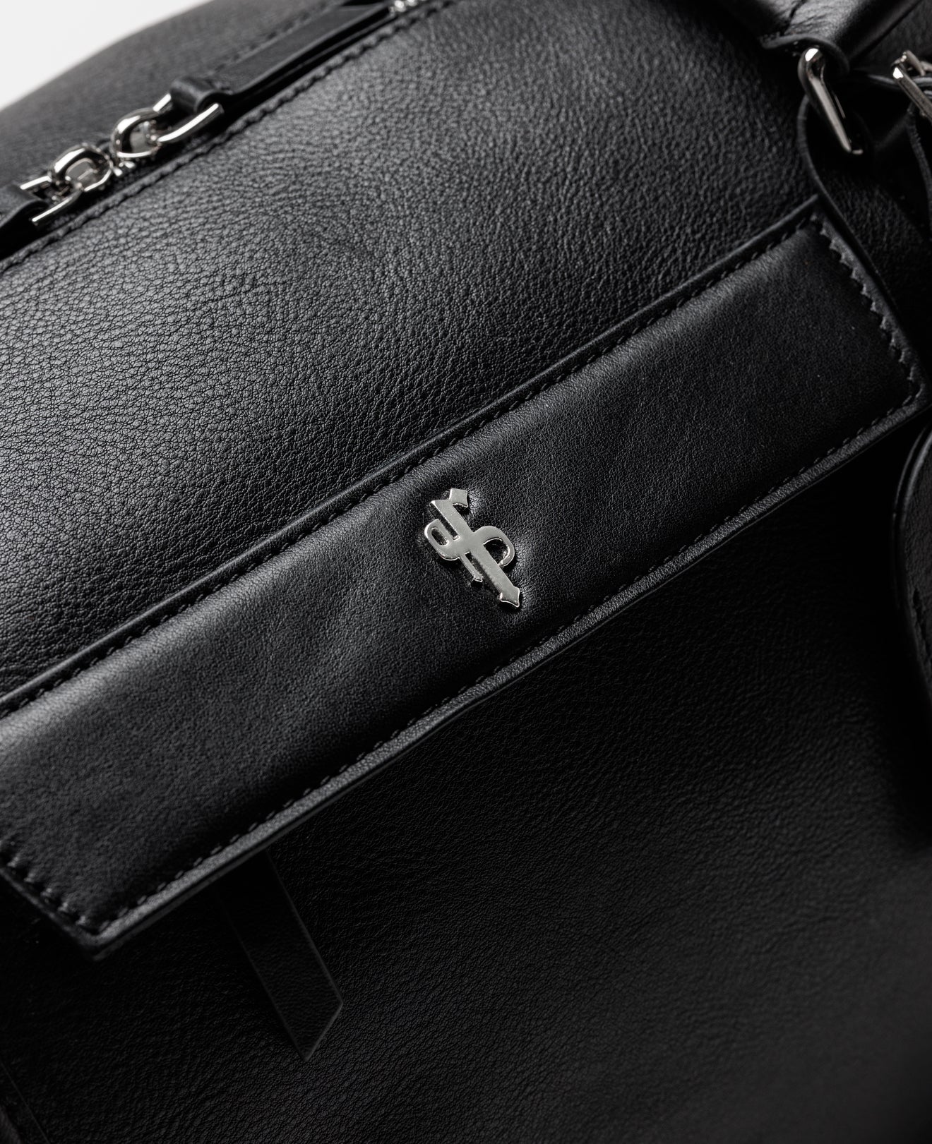 Black Leather Holdall Bag - FSH201