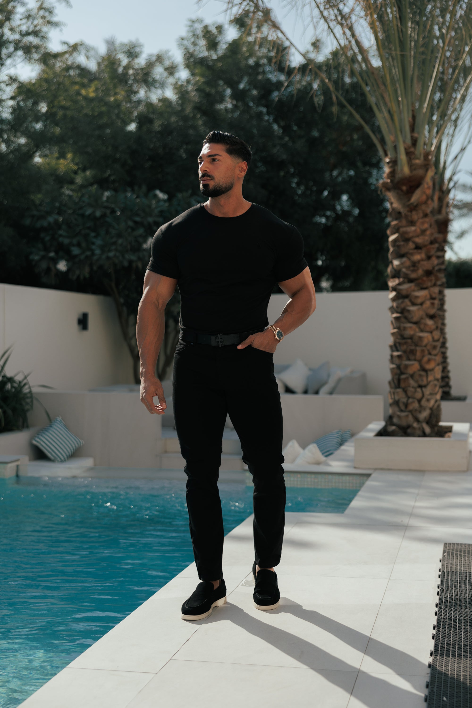 Black Relaxed Tencel Jeans - FSJEAN019