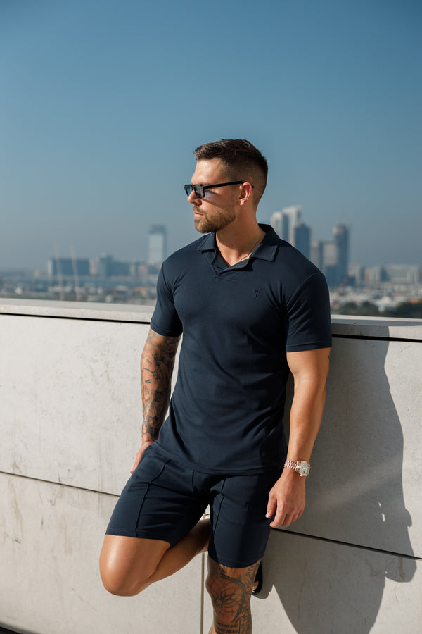 Father Sons Classic Navy Polo Shirt With Revere Collar - FSH1062  (PRE ORDER 25TH APRIL)