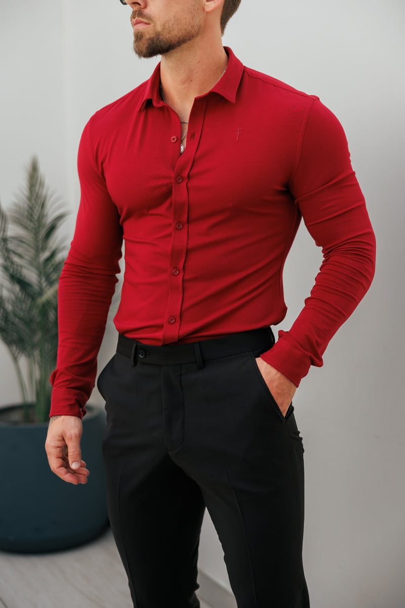 Father Sons Fitted Ox Blood Long Sleeve Jersey - FSD002