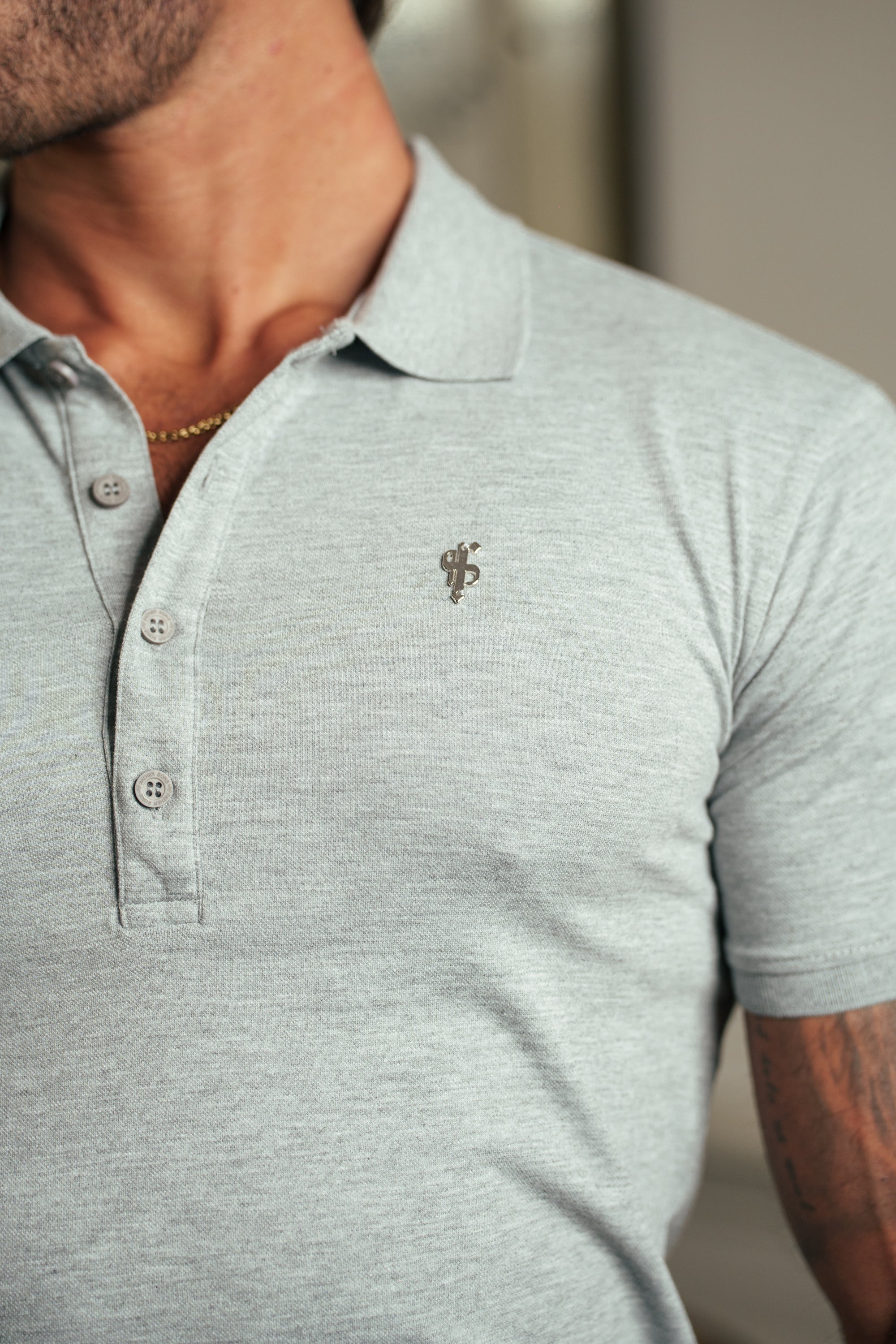 Light Grey / Silver Polo Shirt - FSH1406