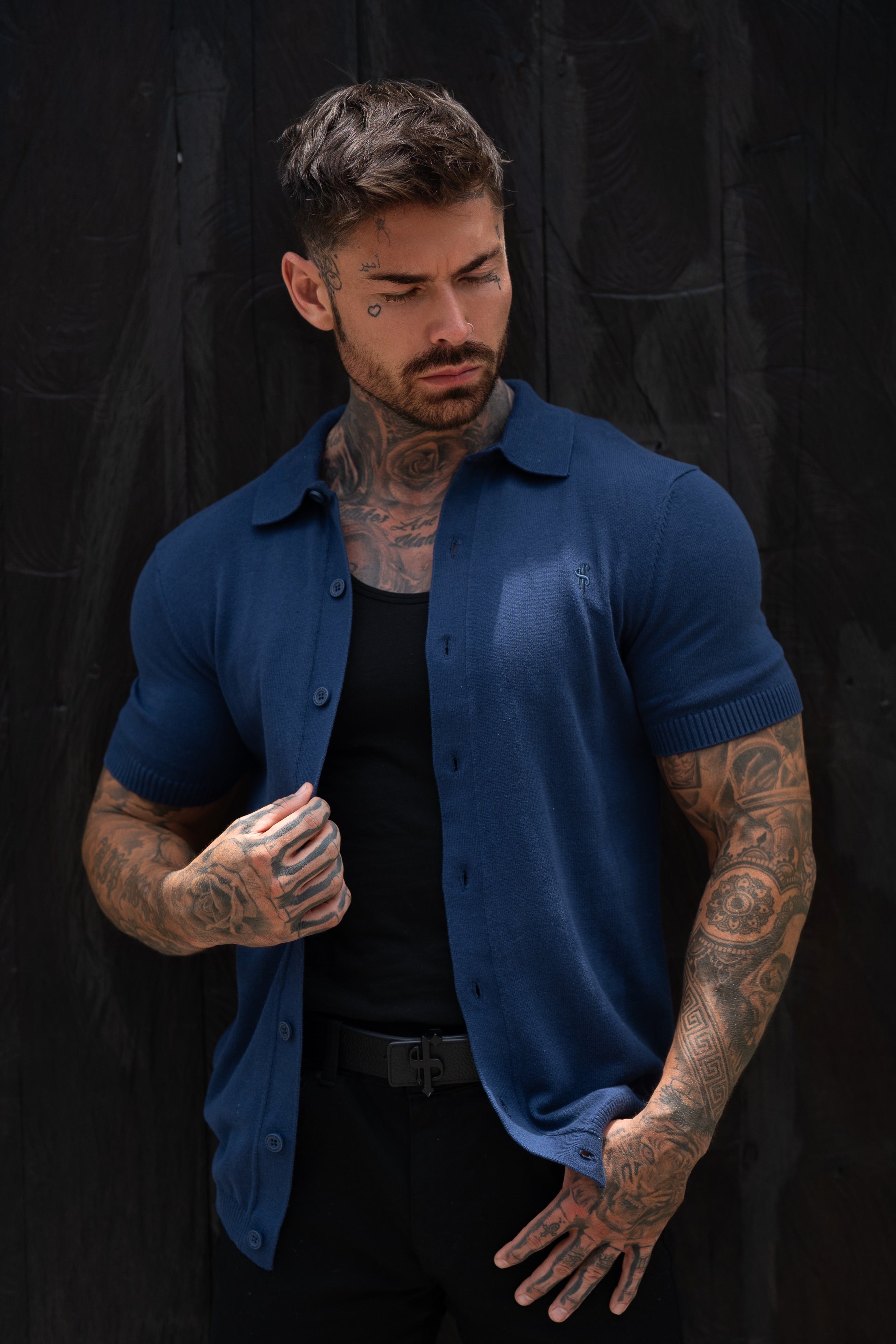 Classic Plain New Navy Knitted Button Through Polo Short Sleeve - FSN212/FSN215