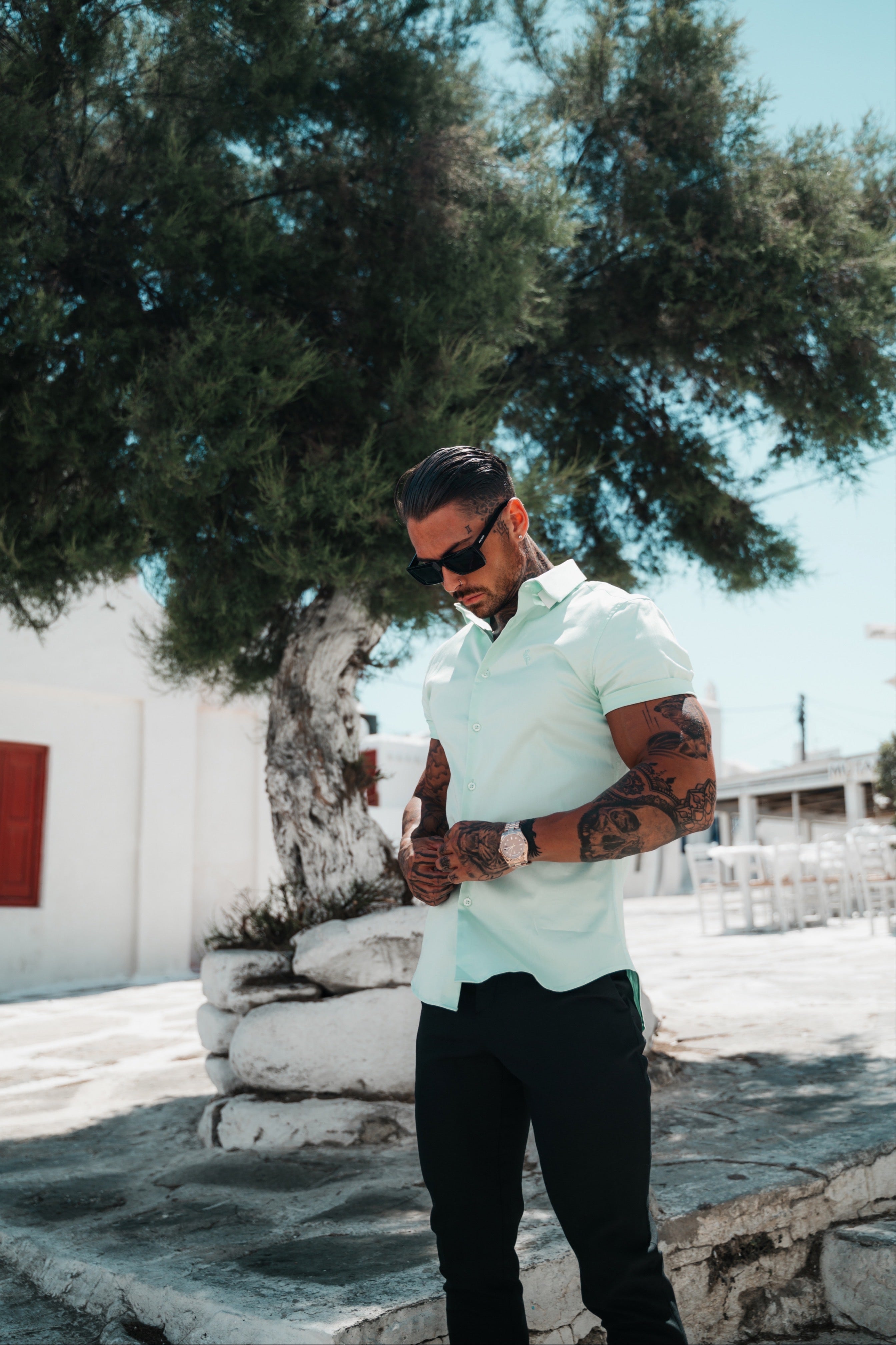 Slim Sateen Mint Short Sleeve - FS966