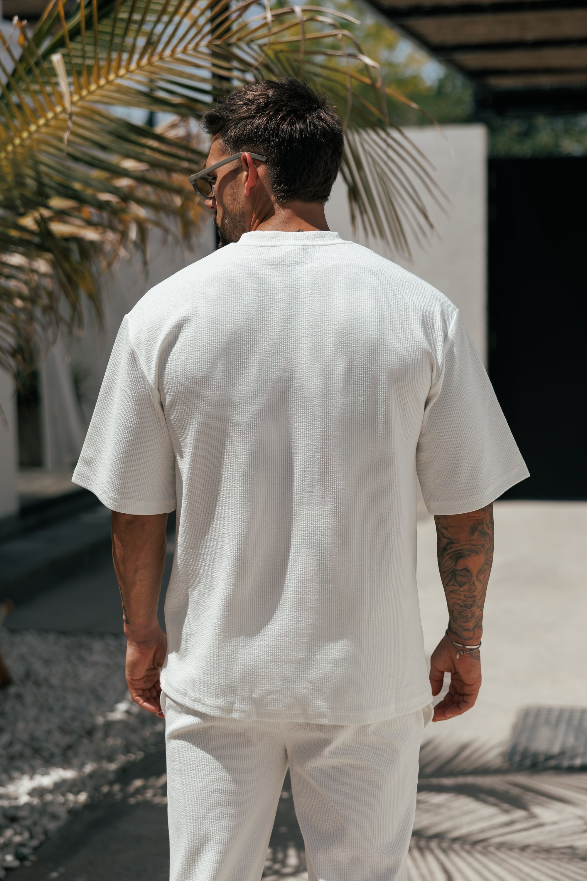 Jersey Cord White Oversized T-Shirt - FSR101 (PRE ORDER 12TH JUNE)