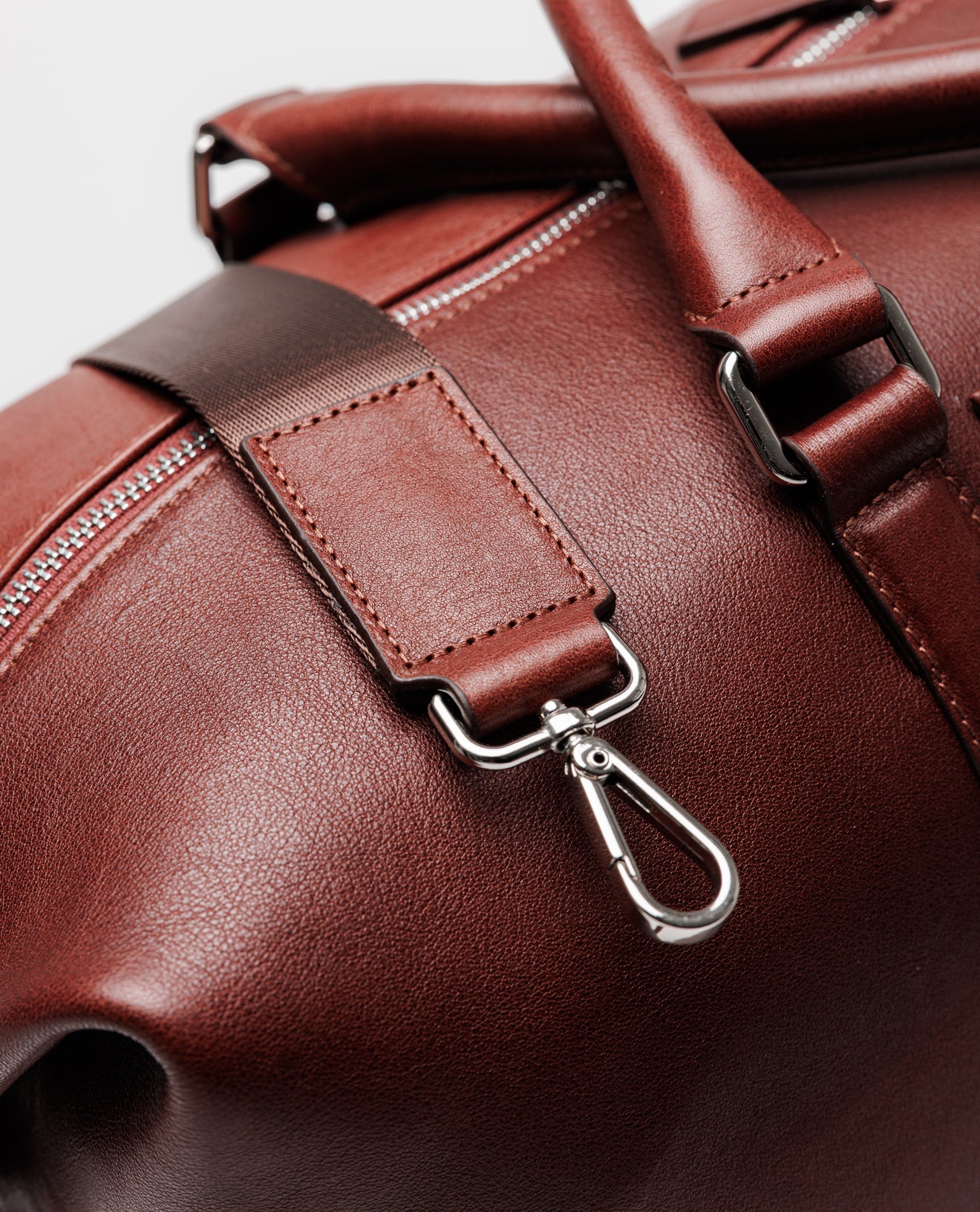 Dark Tan Leather Holdall Bag - FSH202