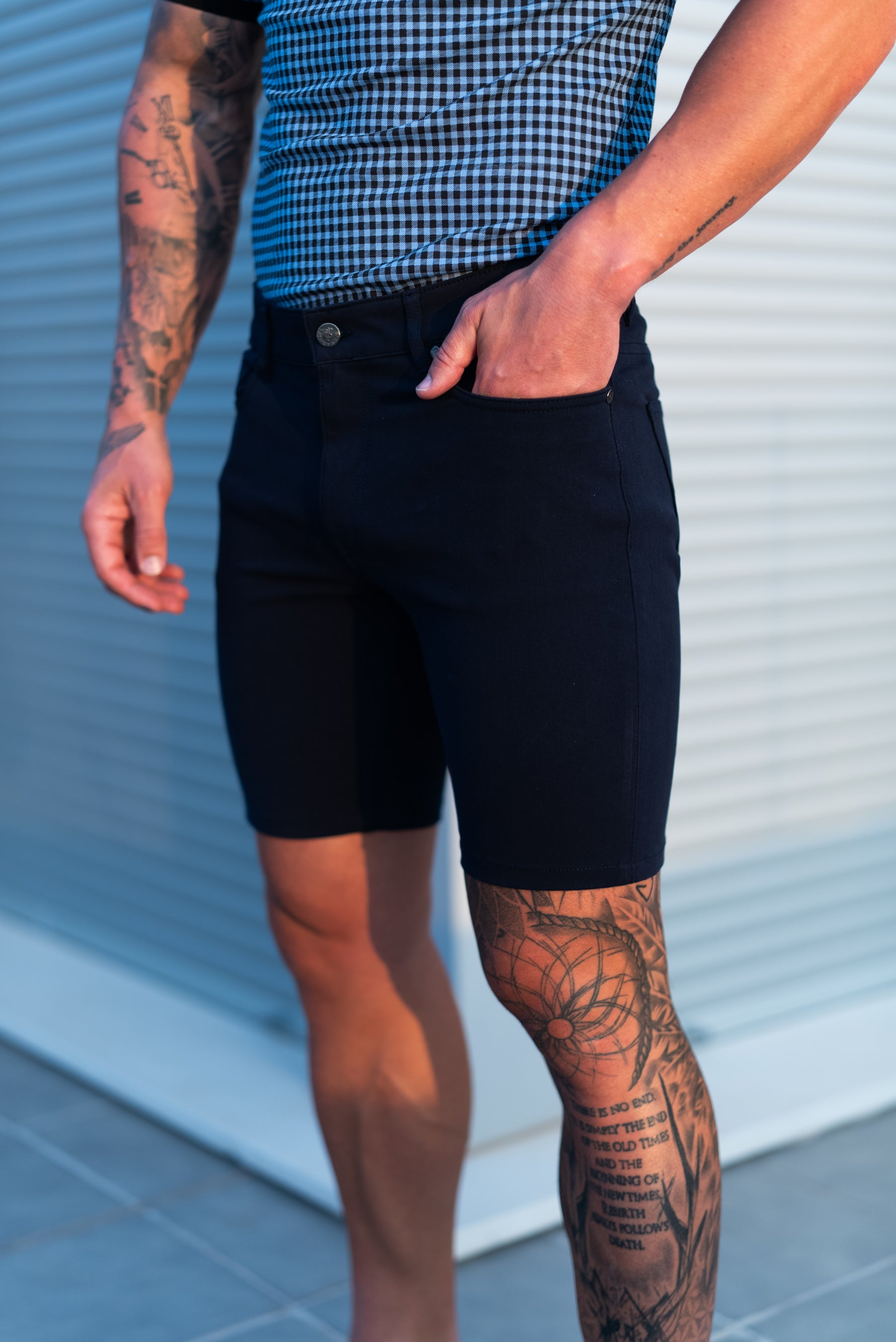 Ultra Stretch Navy Denim Shorts - FSJS004