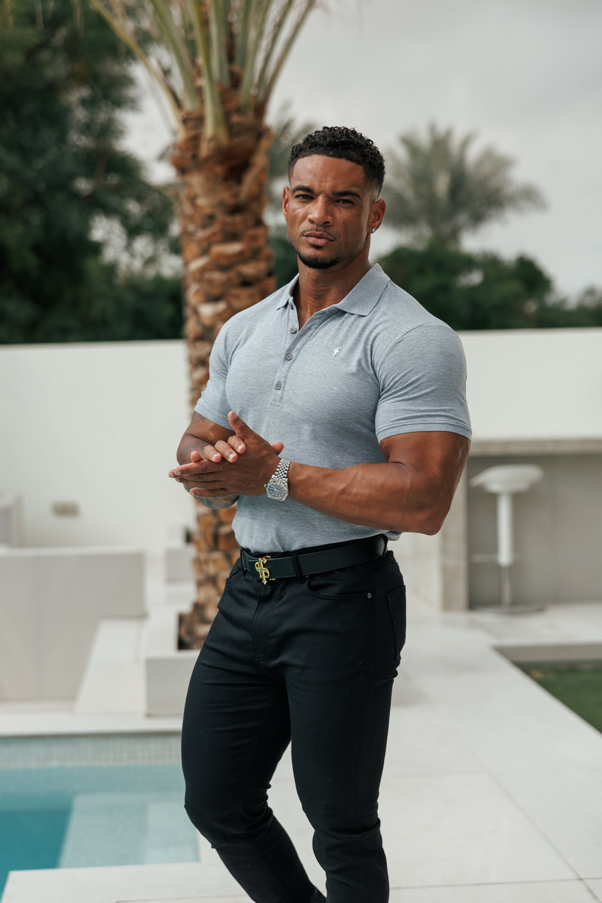 Light Grey / Silver Polo Shirt - FSH1406