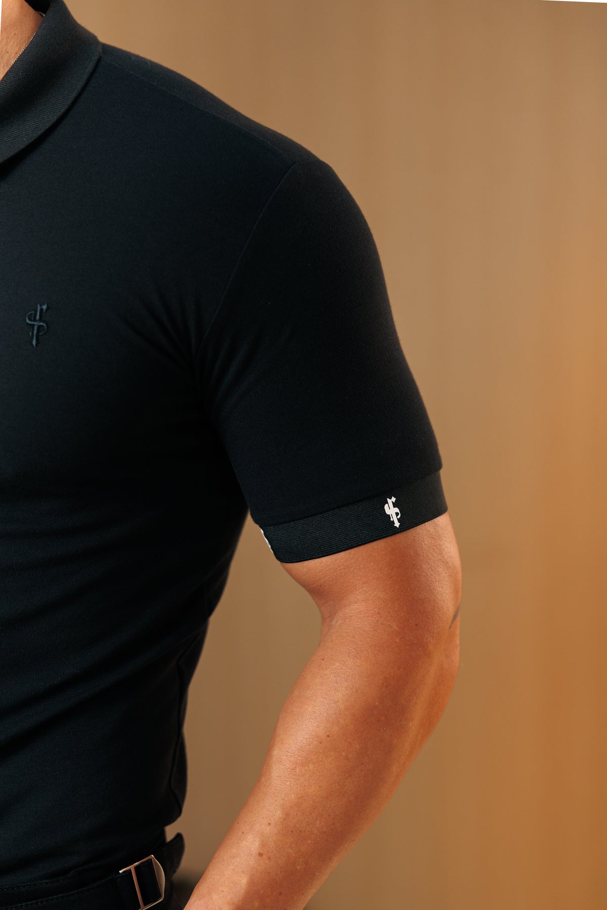 Black Polo with FS Elastic Sleeve Branding - FSH1552